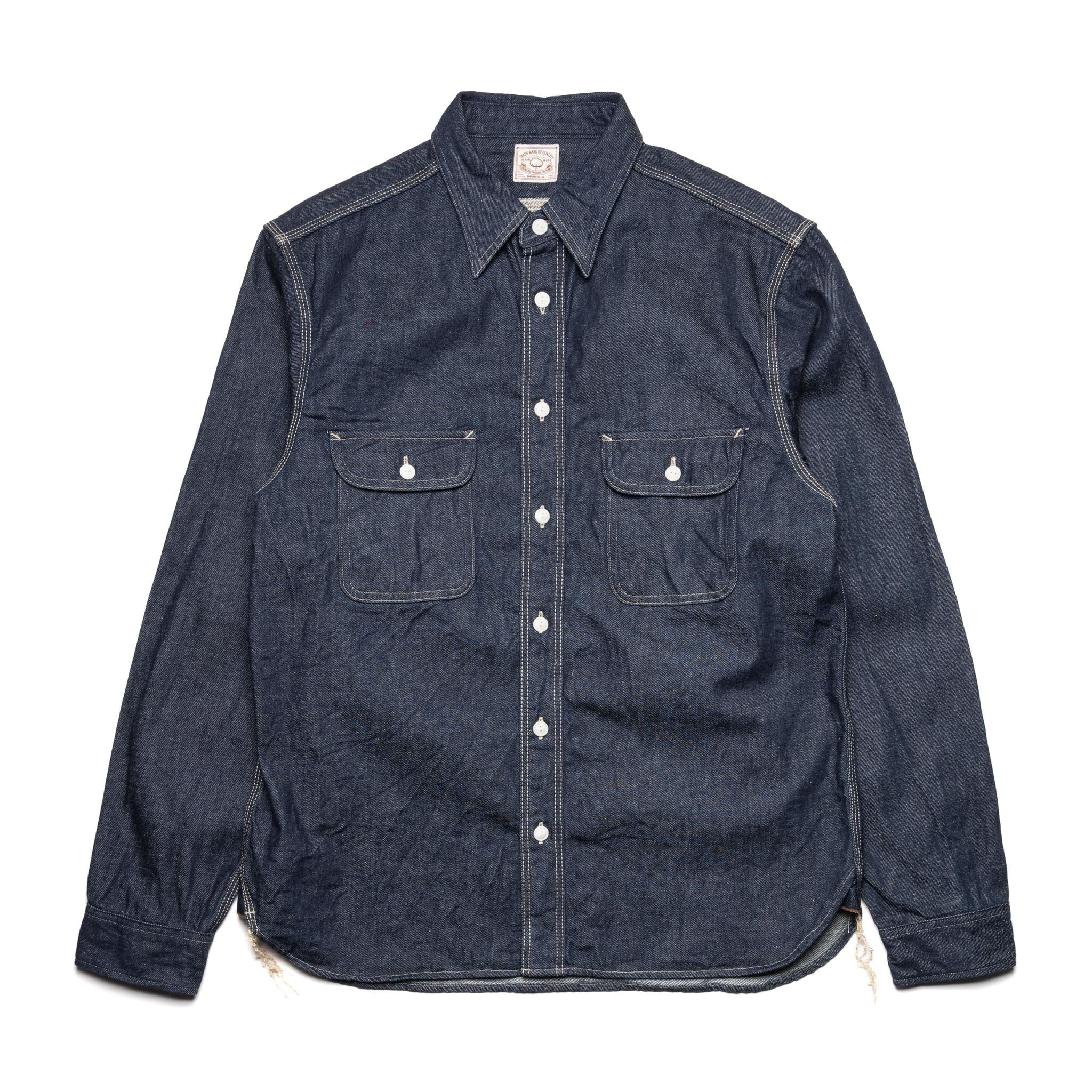 Samurai Japanese Cotton 10oz Denim Shirt Indigo | BlackBlue