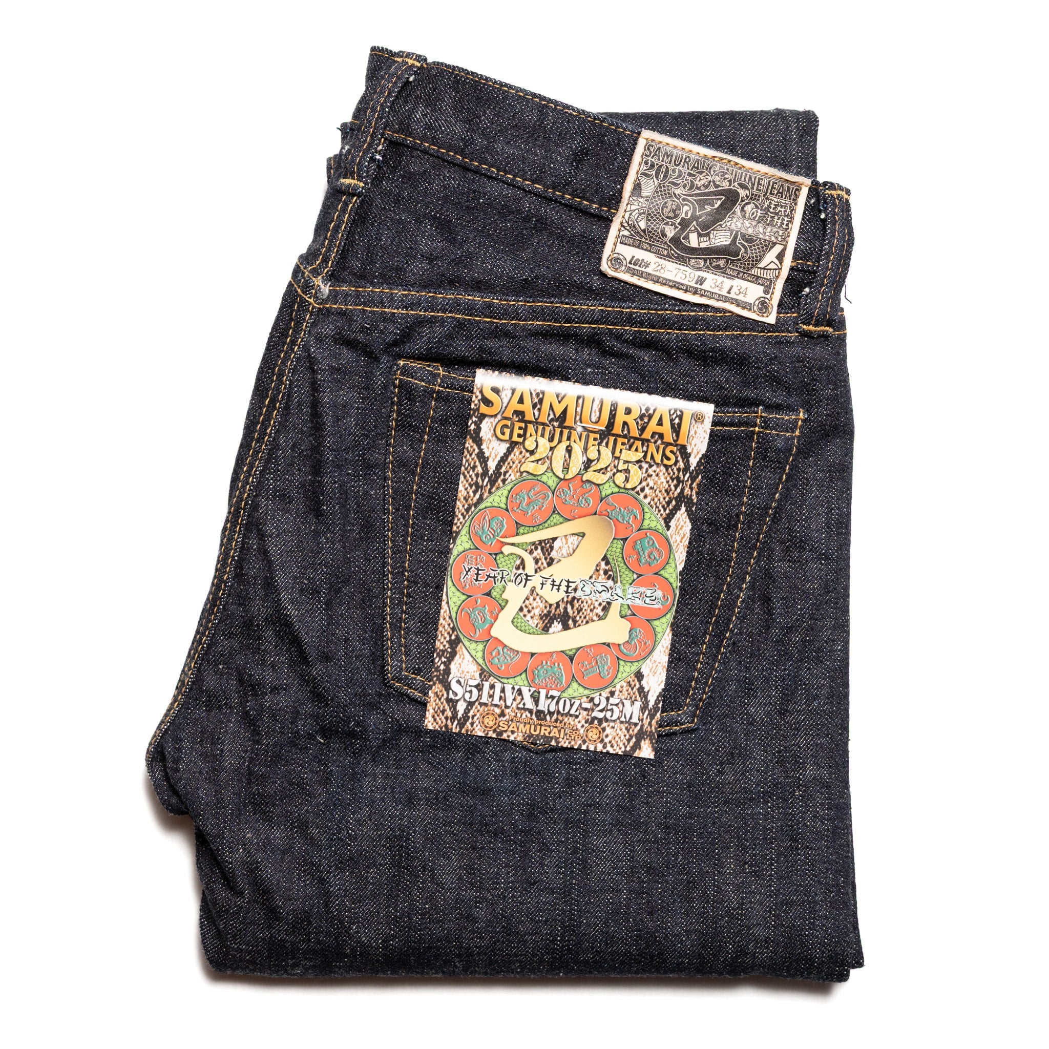 S511VX17oz-25M Year of the Snake 17oz Slim Tapered Selvedge Denim