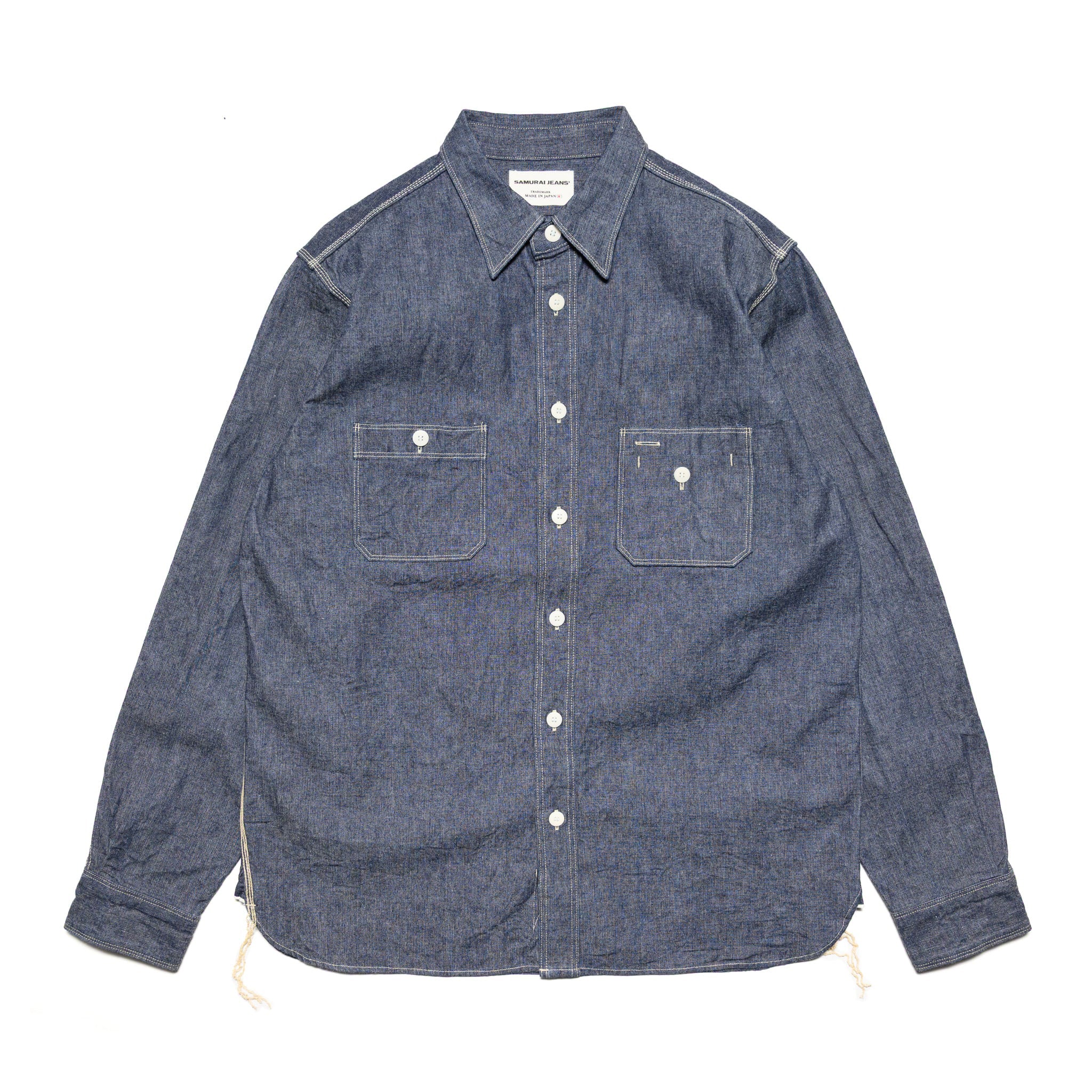 Samurai SJCBS25W Selvedge Chambray Work Shirt Indigo | BlackBlue