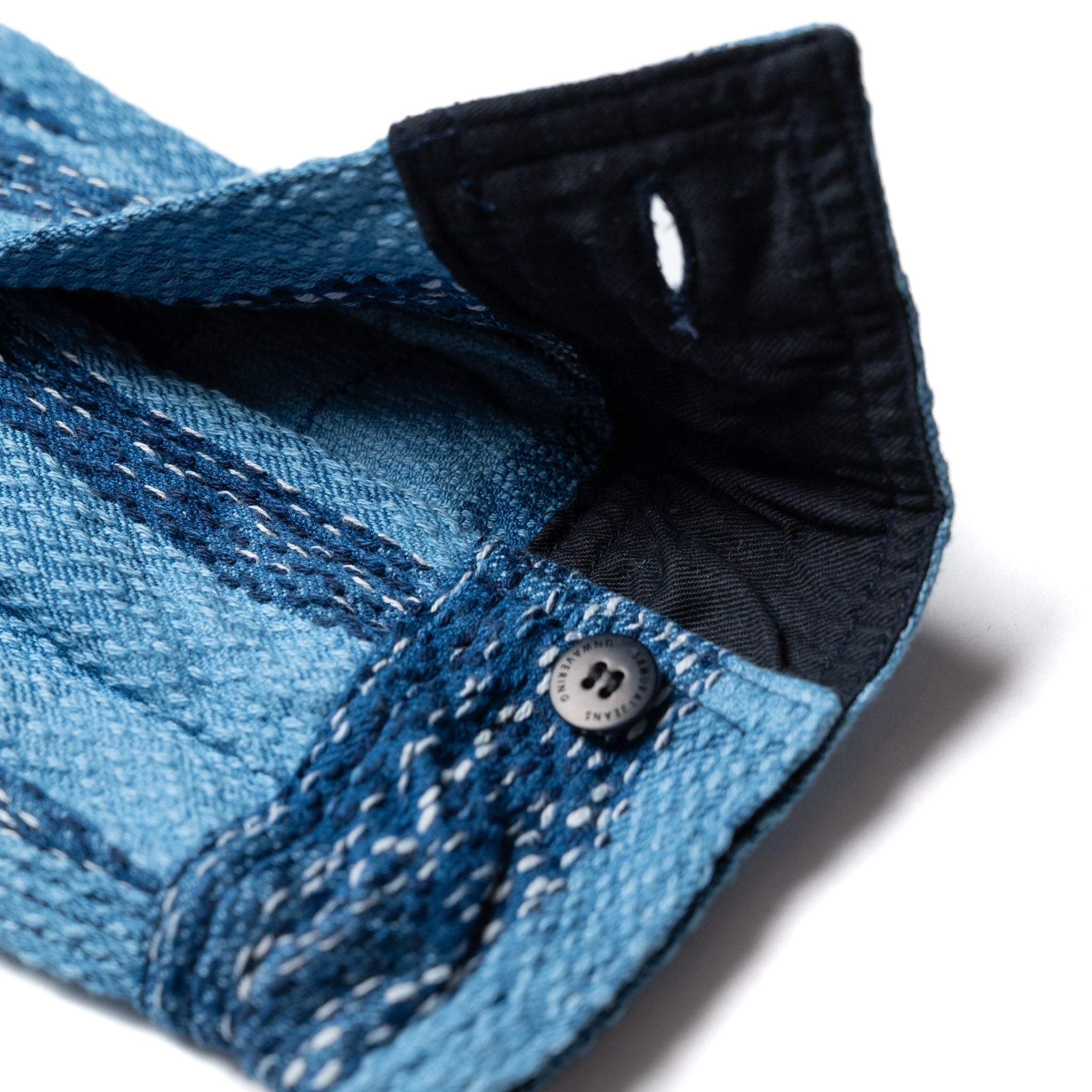 SKN24-01W Raindrop Sashiko x Kasuri Flannel Work Shirt