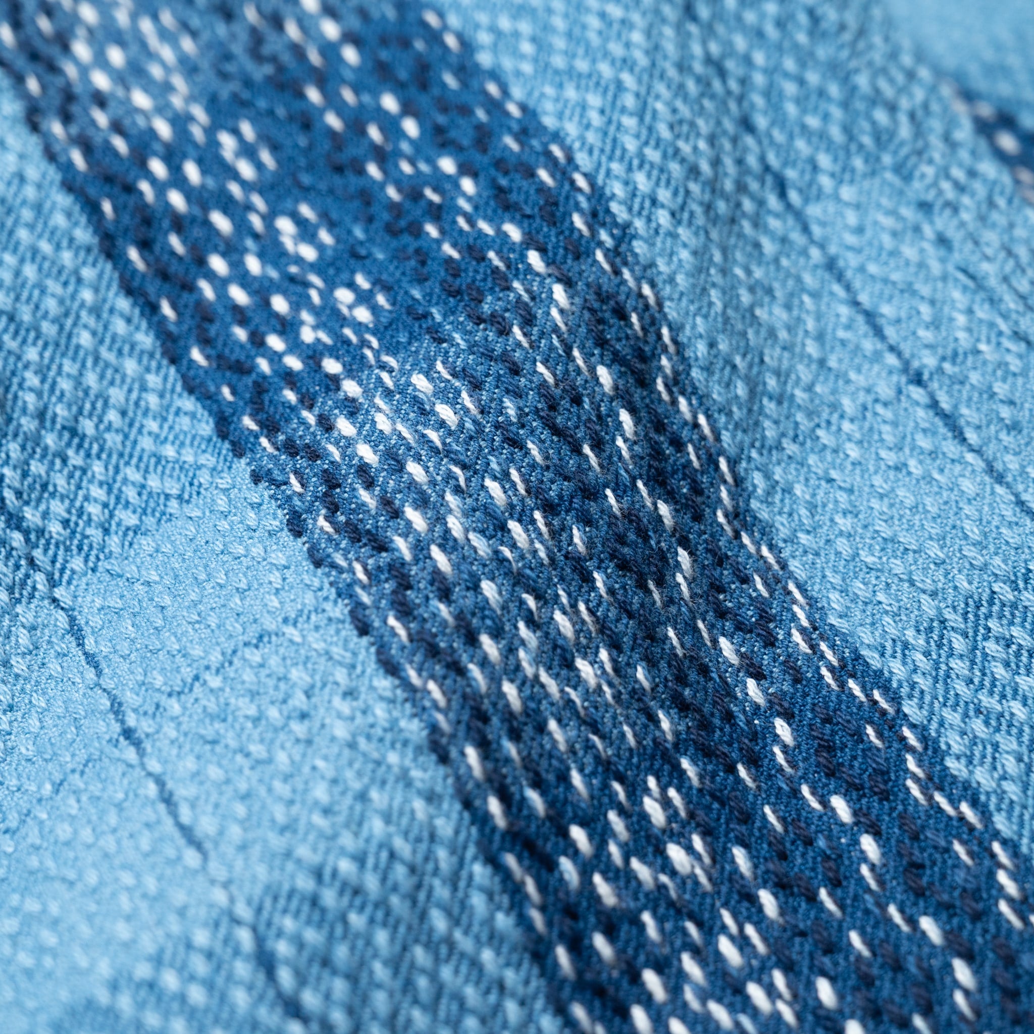 SKN24-01W Raindrop Sashiko x Kasuri Flannel Work Shirt