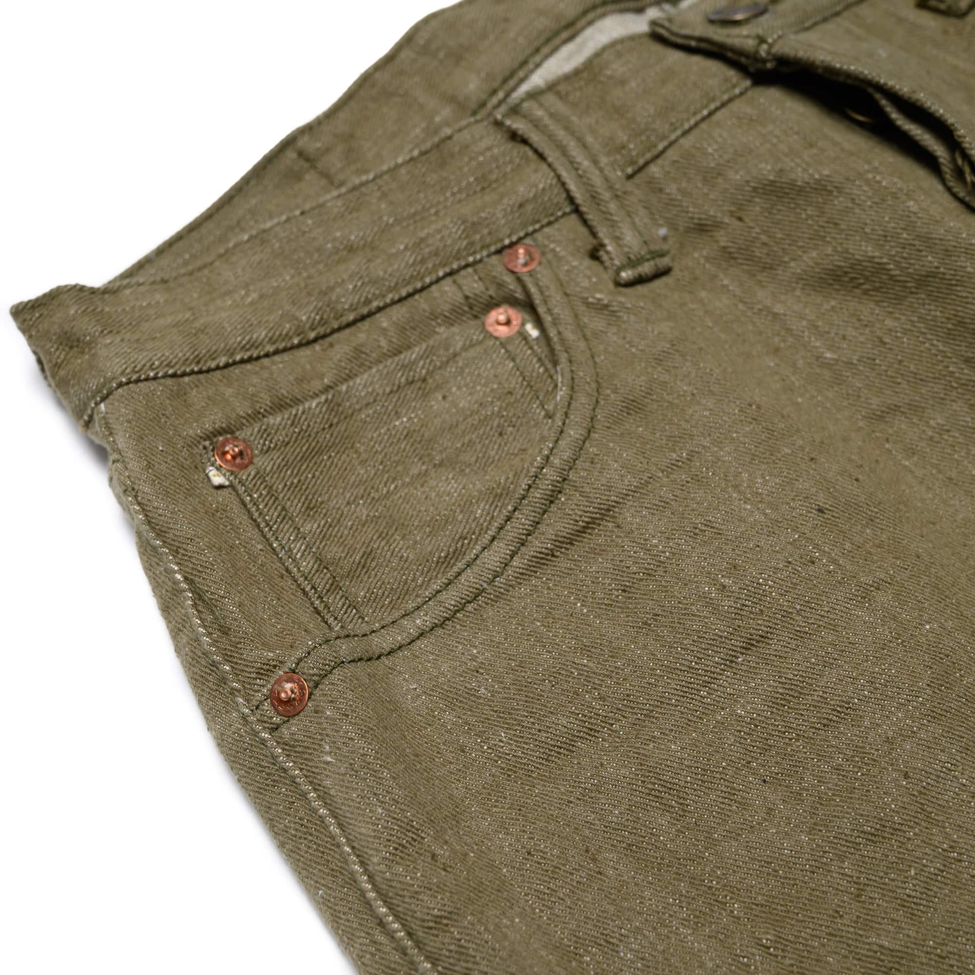 Samurai S0150GNX Uguisu Green Selvedge Denim Regular Straight Coin Pocket