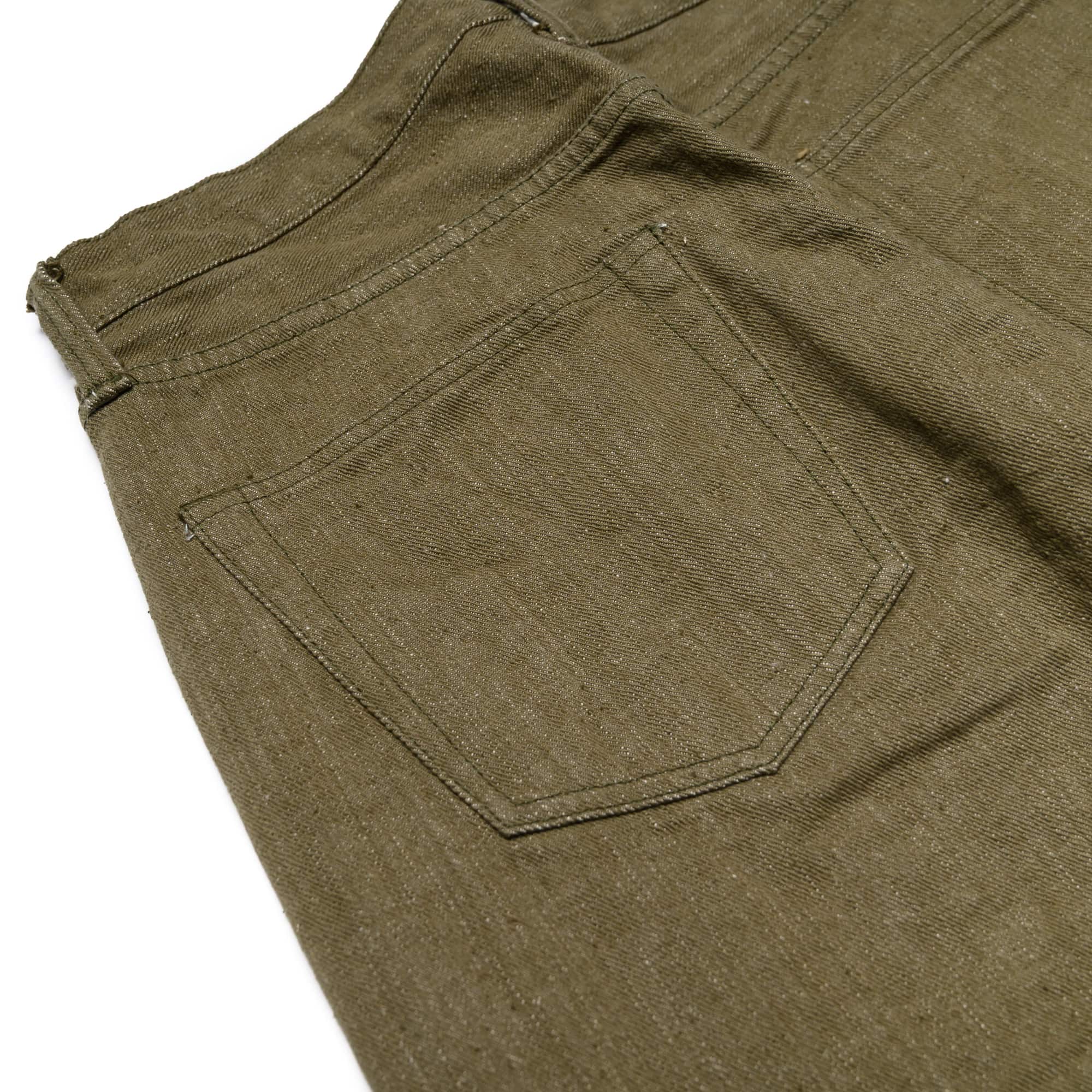 Samurai S0150GNX Uguisu Green Selvedge Denim Regular Straight Rear Pocket