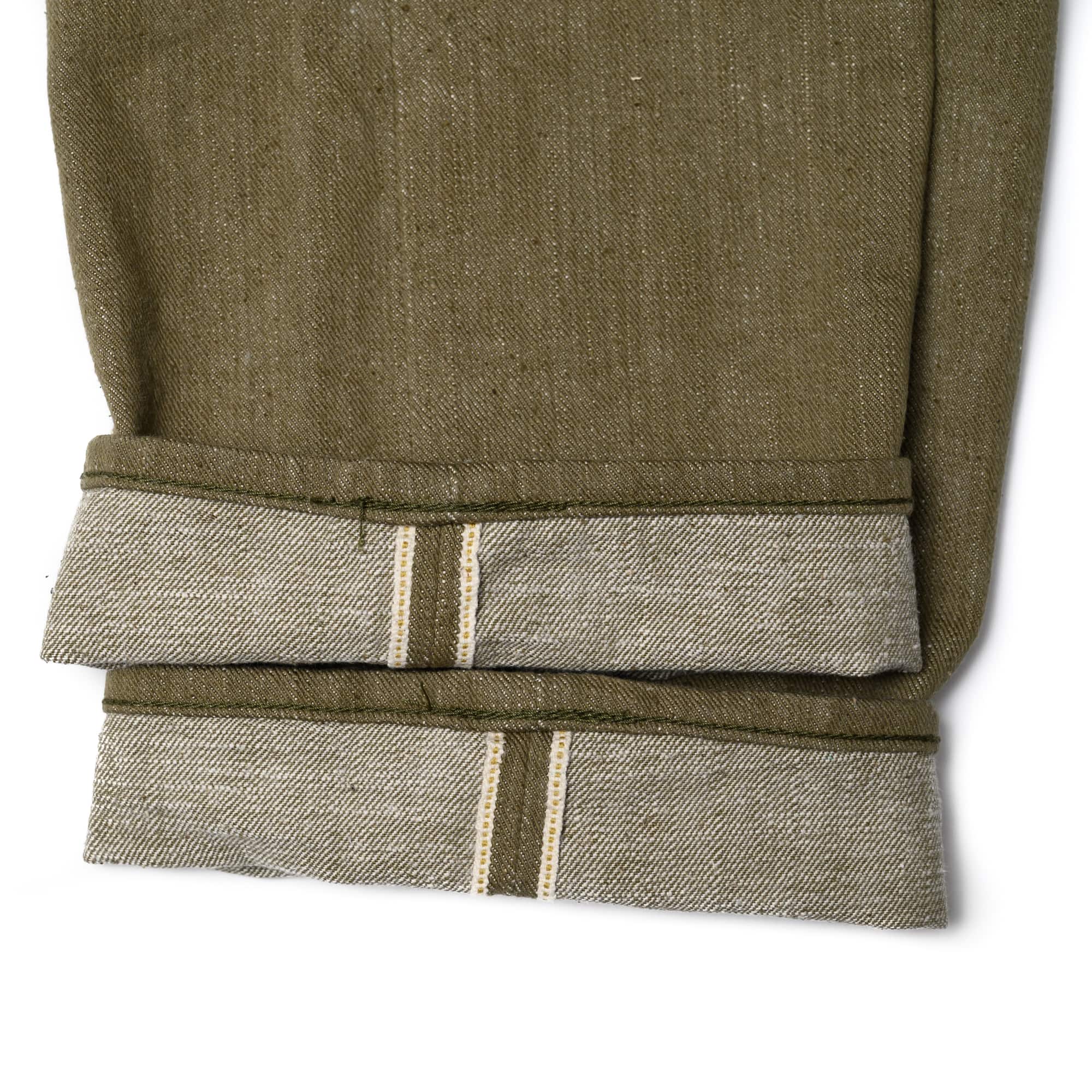 Samurai S0150GNX Uguisu Green Selvedge Denim Regular Straight Selvedge Ticker