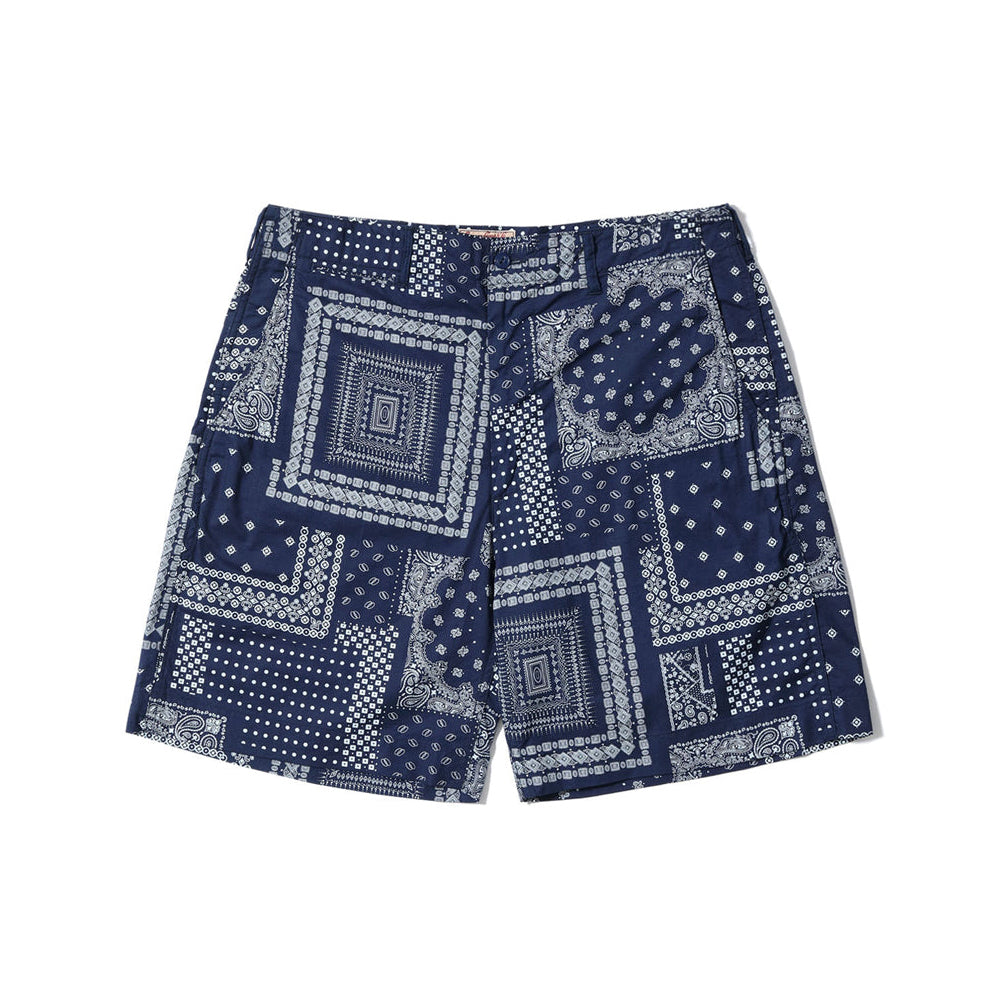 SC52537 Bandana Print Patchwork Shorts - Navy