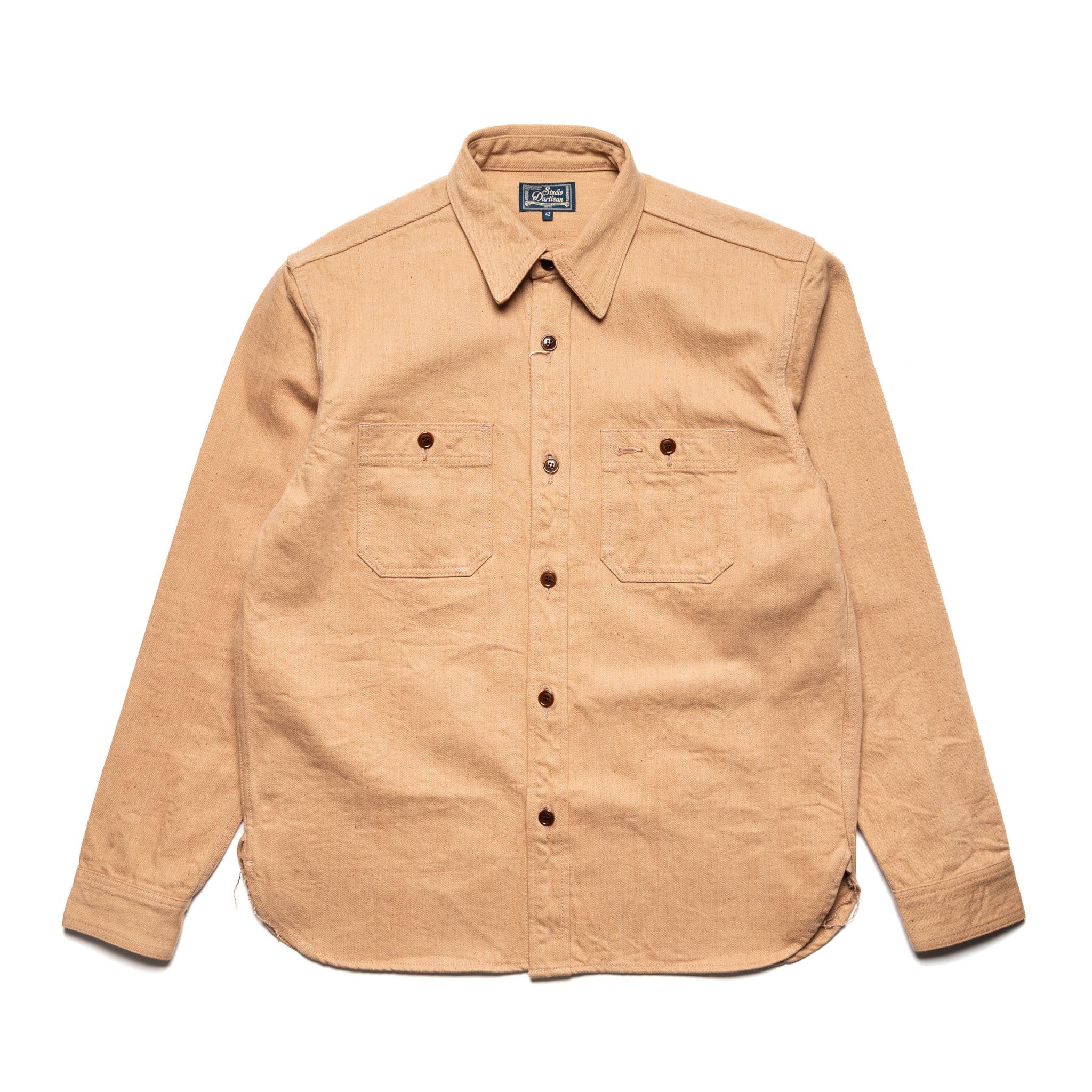 Studio D'Artisan 5740 Fox Cotton Work Shirt Brown | BlackBlue