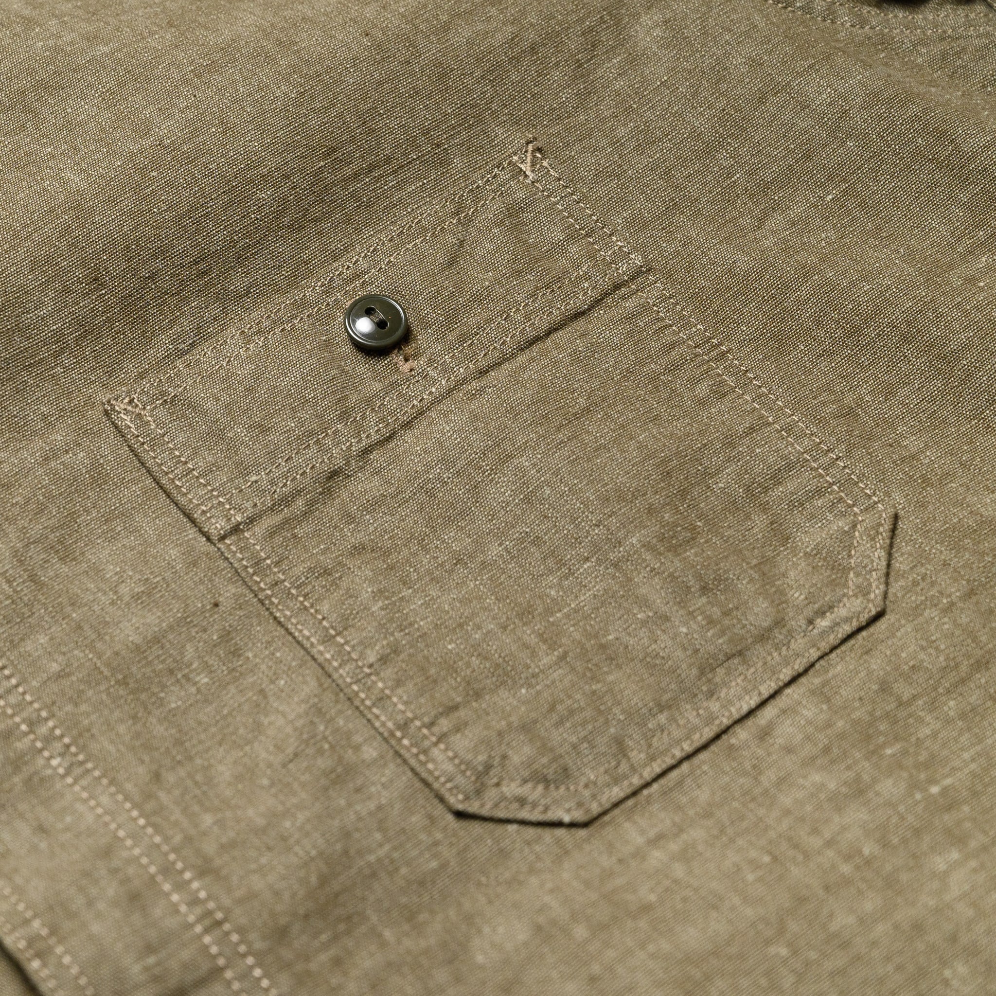 5723 Chambray Short Sleeve Shirt - Army Green