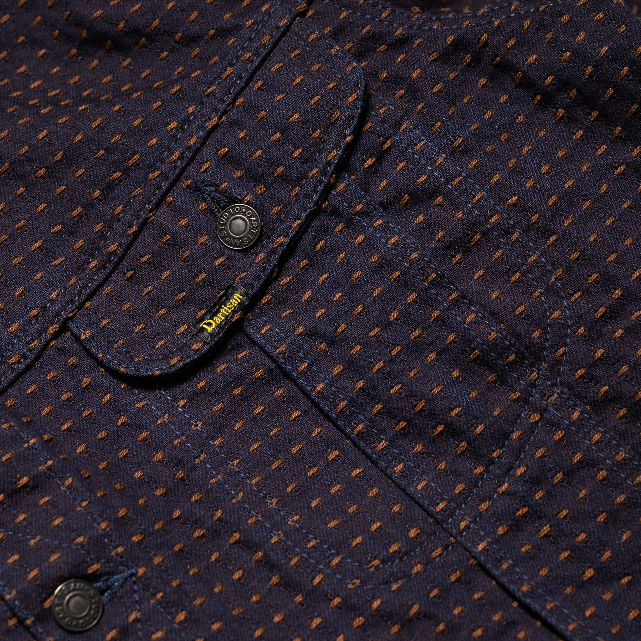 D4608 15oz Indigo Kakishibu Sashiko Jacket