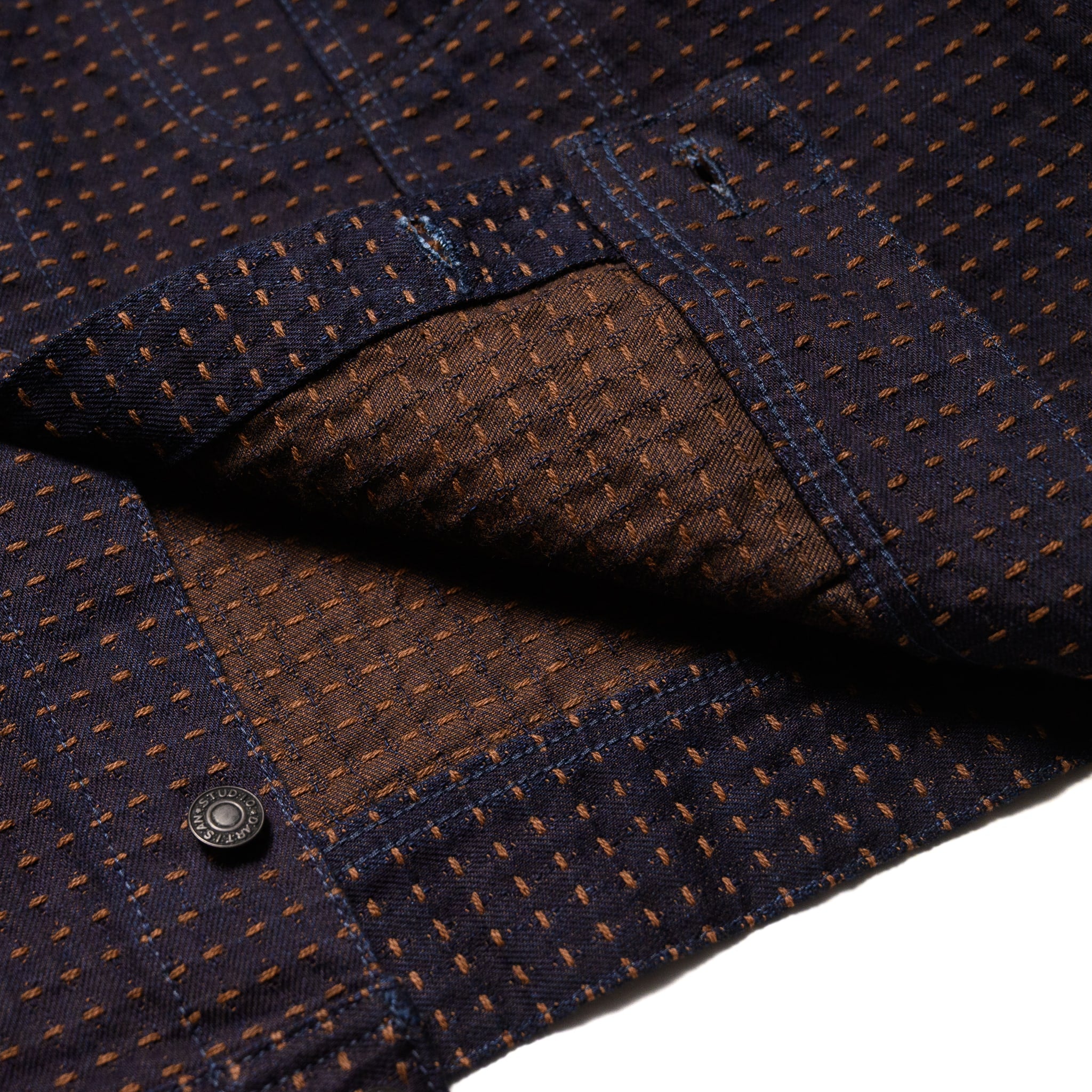D4608 15oz Indigo Kakishibu Sashiko Jacket