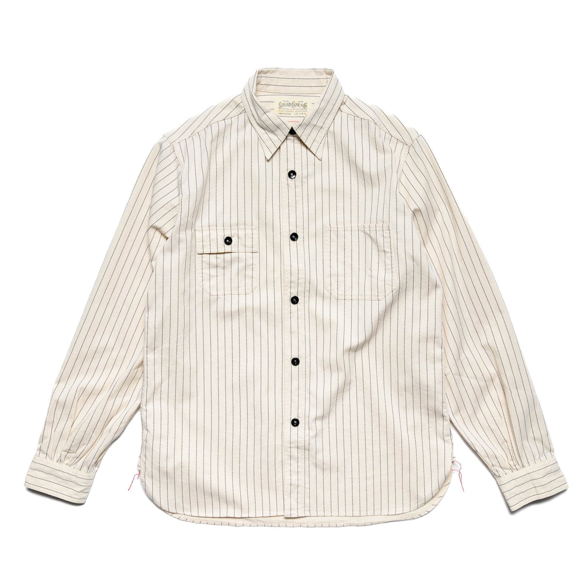 Sugar Cane SC27076 Fiction Romance 8.5oz White Wabash Stripe Work 
