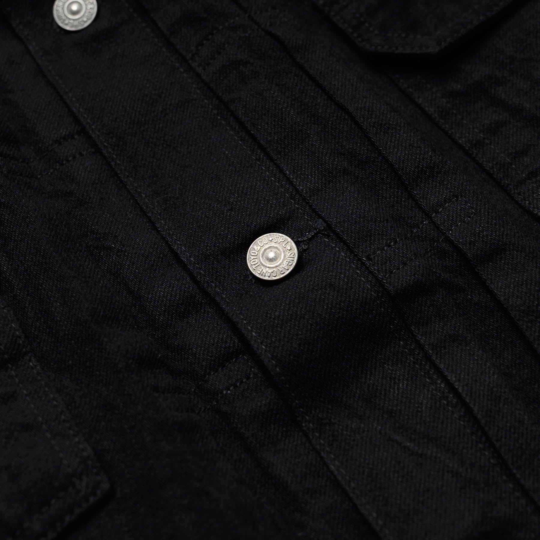 Sugar Cane SC14601 13oz Black Selvedge Denim 1953 Jacket Pleat Detail