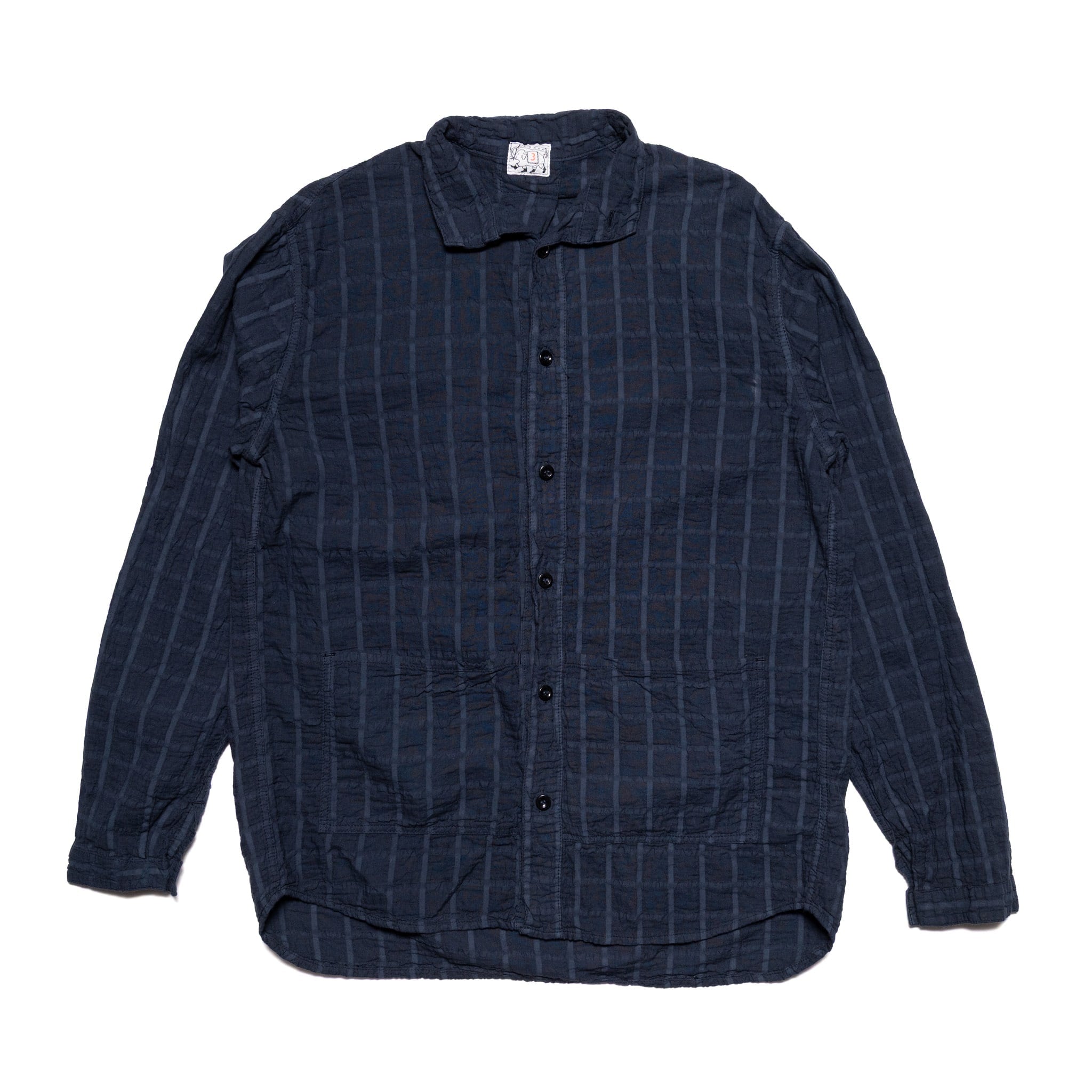468 Flipped Coller Shirt Airbag Cambric - Hadal Blue