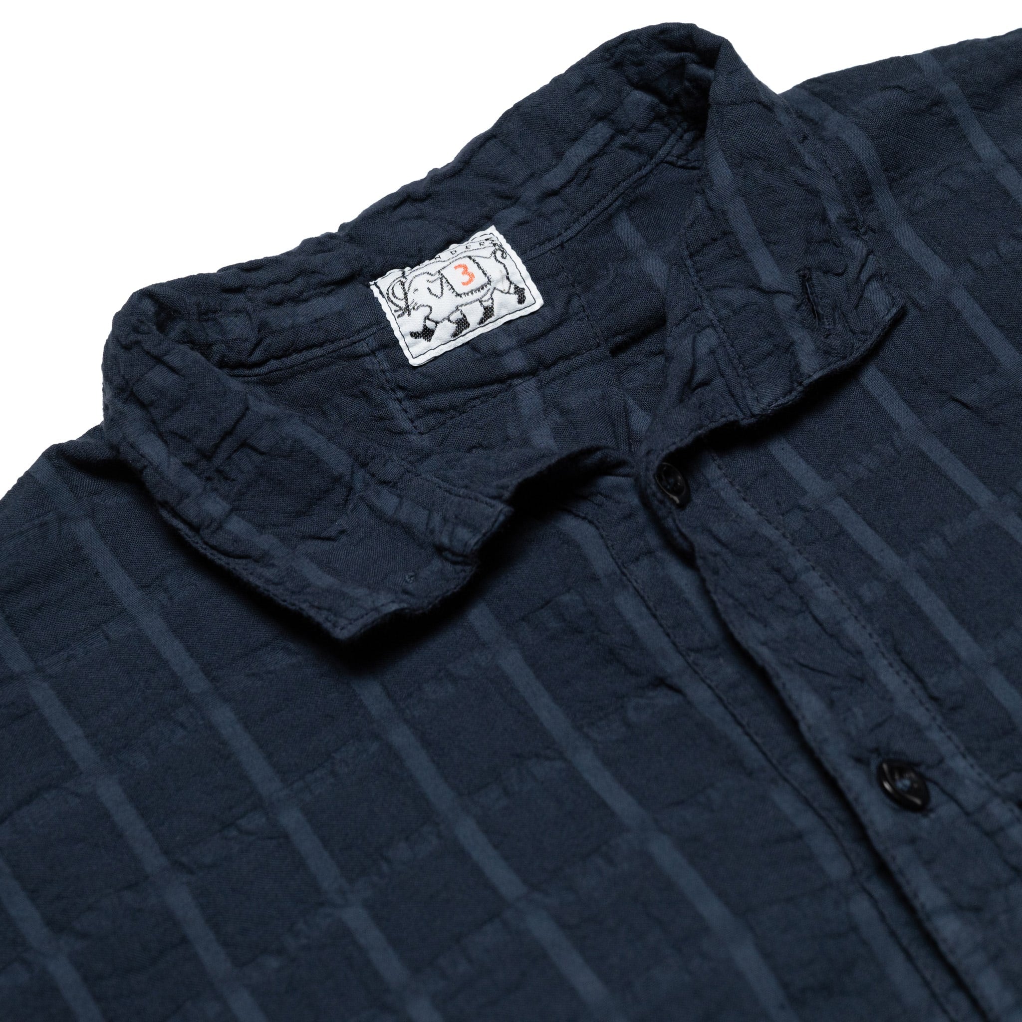 468 Flipped Coller Shirt Airbag Cambric - Hadal Blue