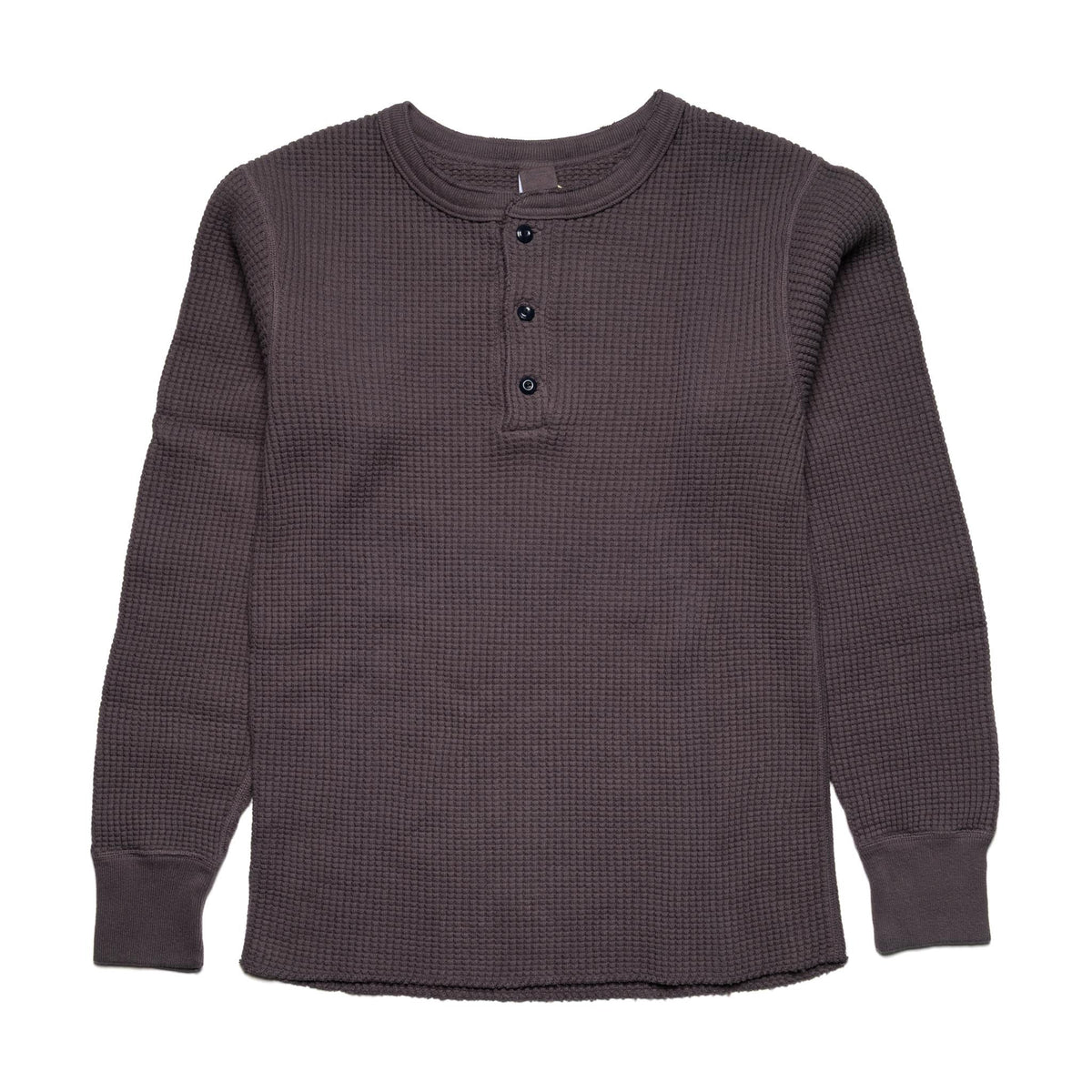 Big Waffle Henley - Purple Navy