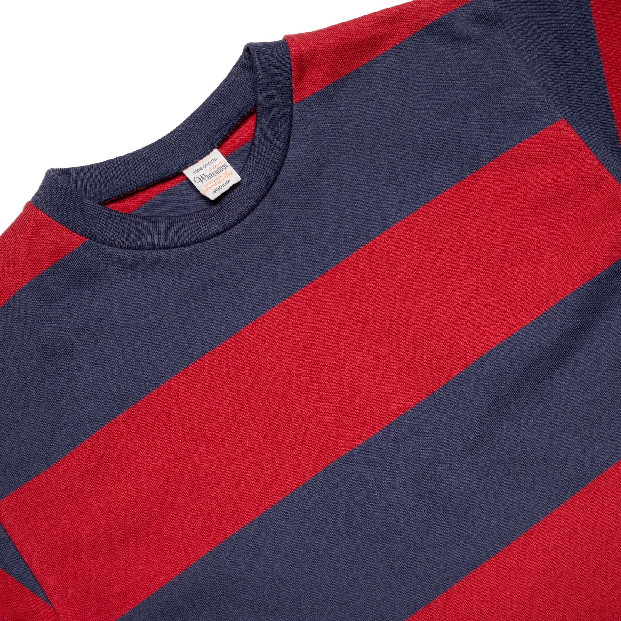 4108 Short Sleeve 4" Border Tee - Navy/Bordeaux