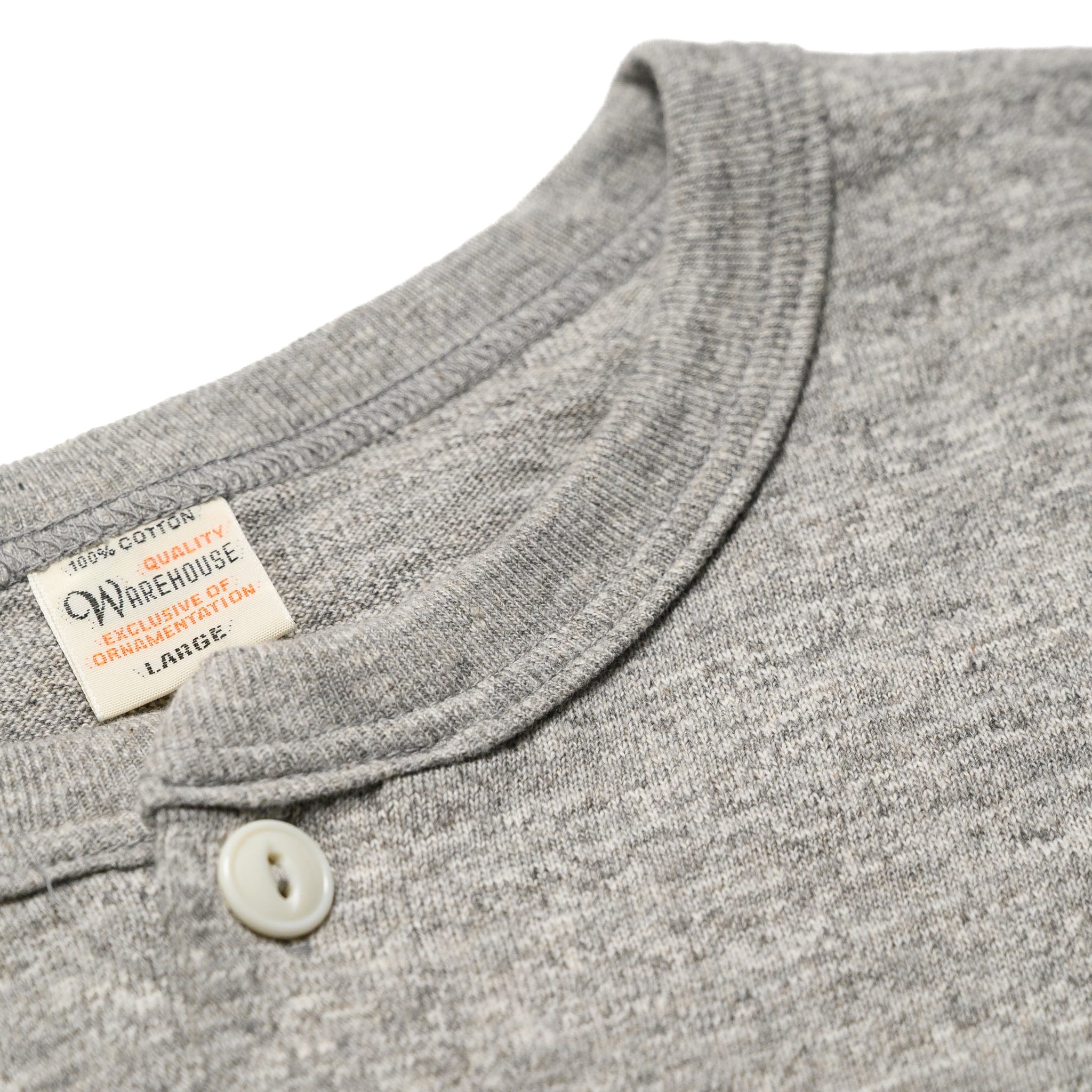 5907 Long Sleeve Henley - Heather Grey