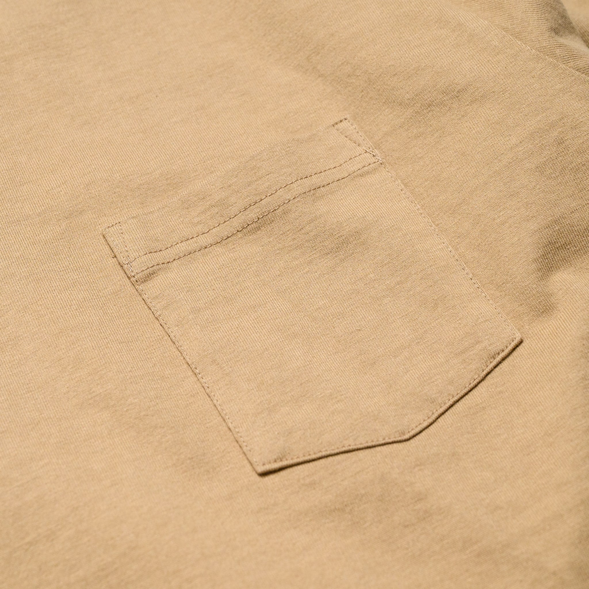 WV68849 Heavyweight Long Sleeve Pocket T-Shirt Beige