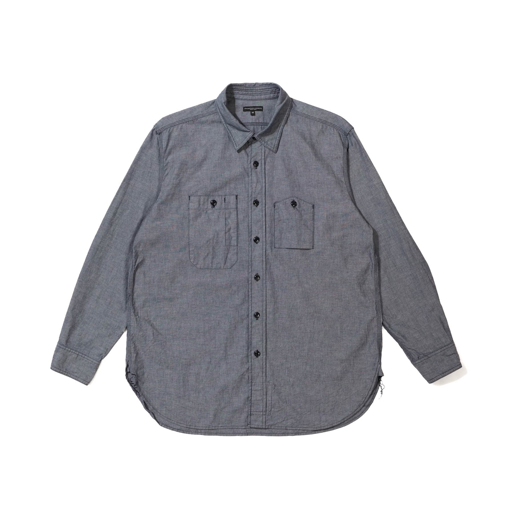 Engineered Garments Work Shirt Indigo Cotton Chambray | BlackBlue 