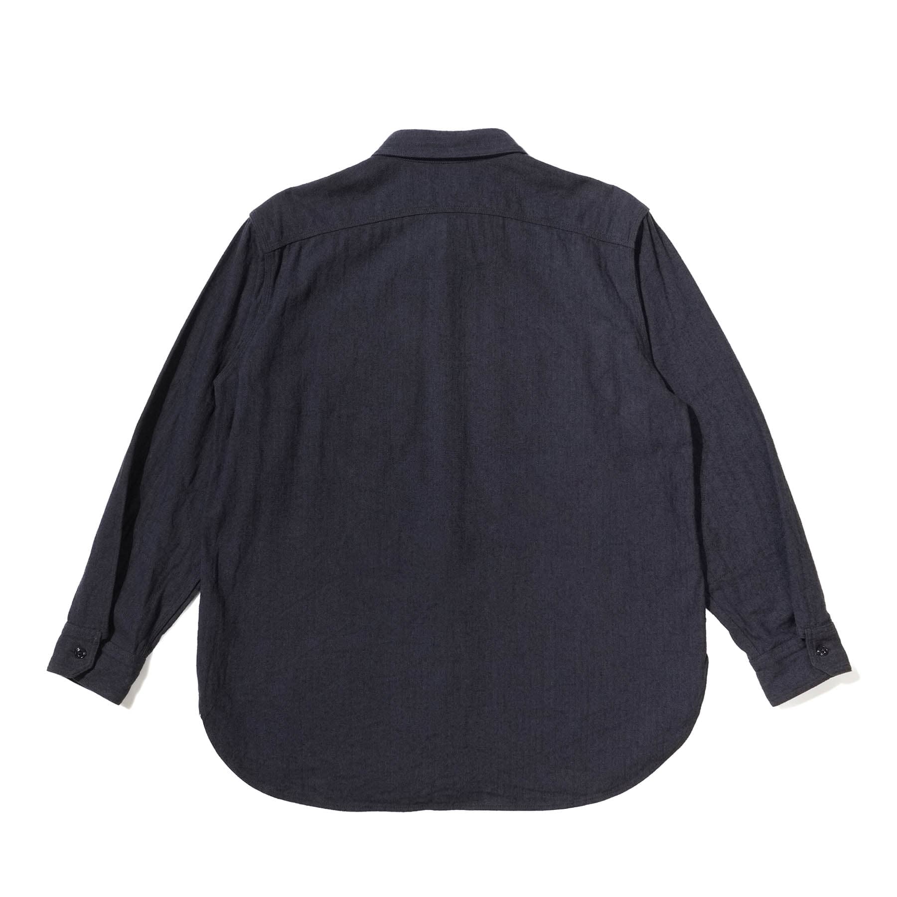 Work Shirt - Navy Cotton Herringbone Flannel