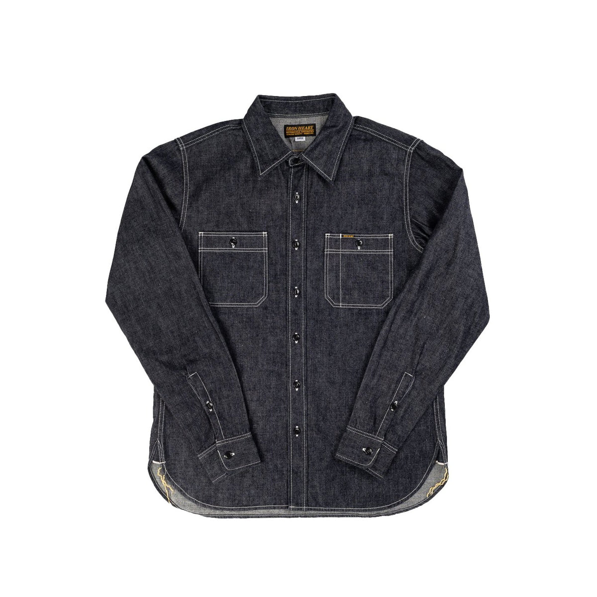 Iron Heart | 10oz Selvedge Denim Work Shirt | Indigo | BlackBlue