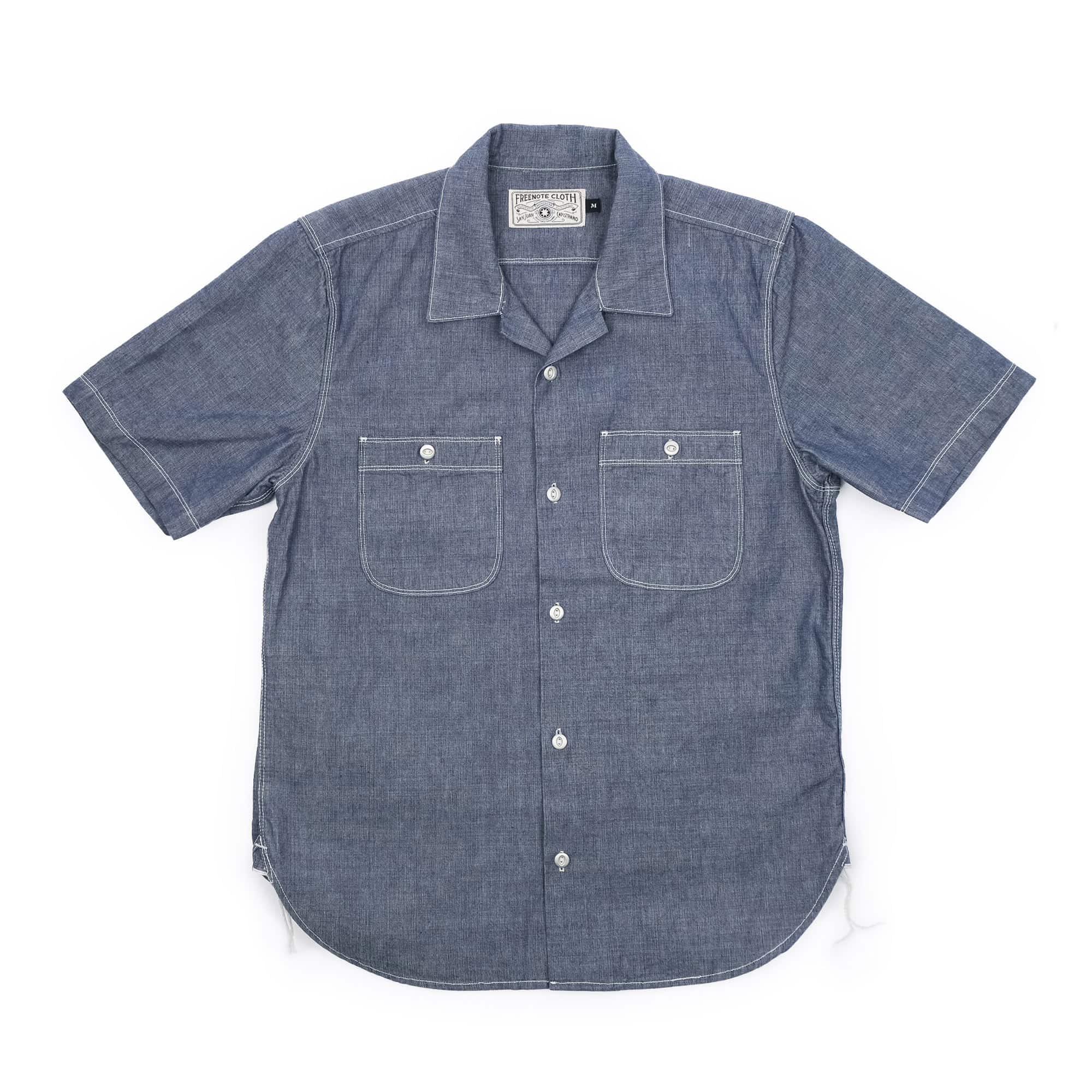 Freenote Cloth Dayton Short Sleeve Chambray Front