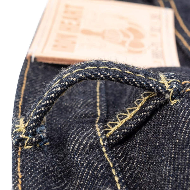 Iron Heart IH-888S-21 21oz Selvedge Denim Medium/High Rise Tapered Cut Jeans Indigo Belt Loop Detail