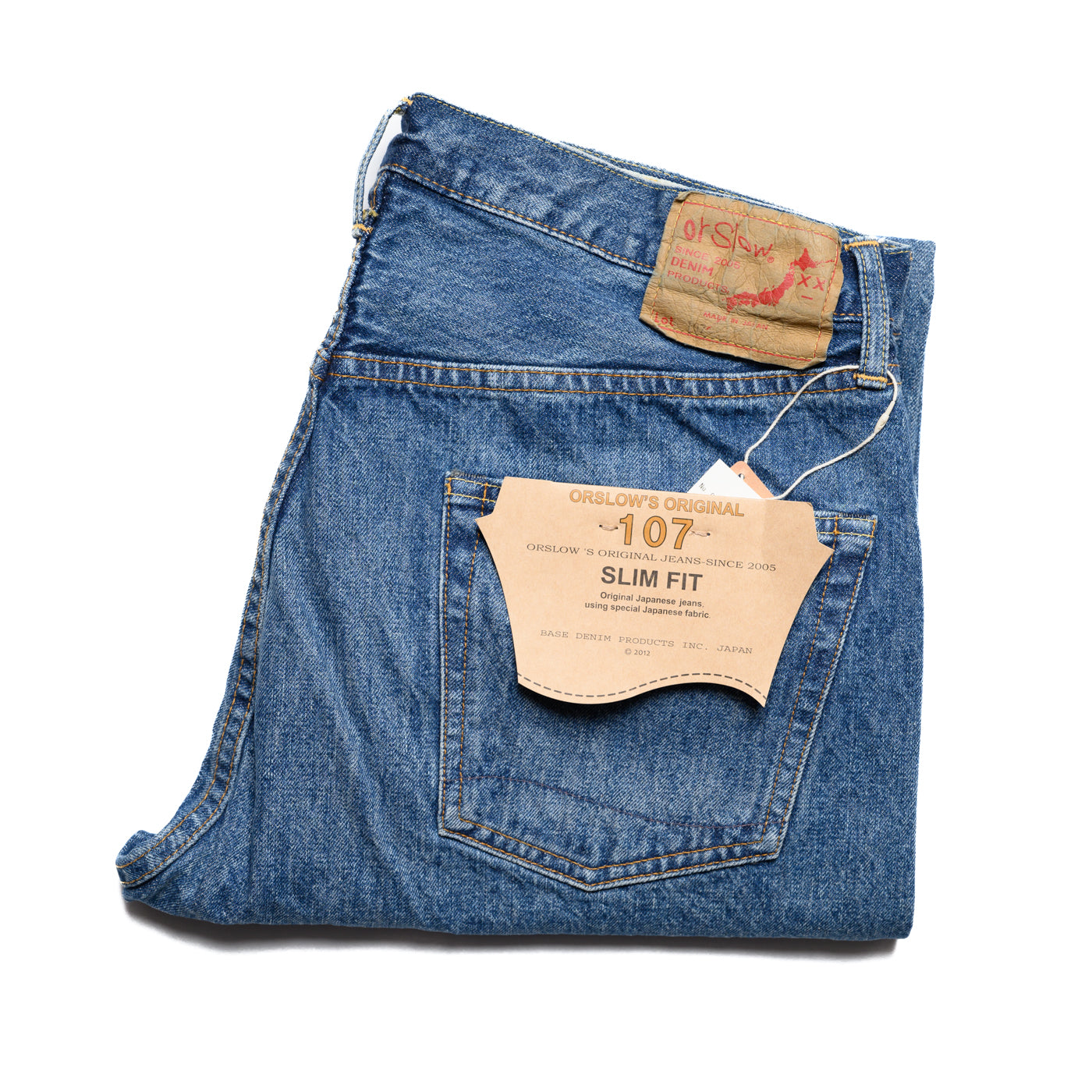 orSlow 107 Ivy Fit Selvedge Denim 2 Year Wash | BlackBlue