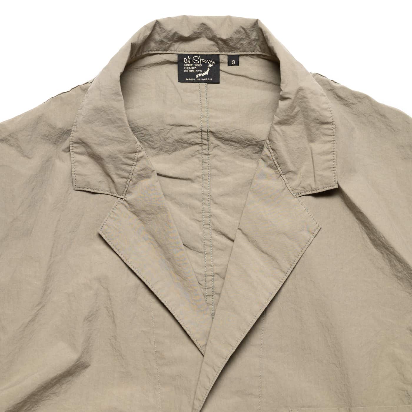orSlow Light Simple Work Jacket Greige Collar