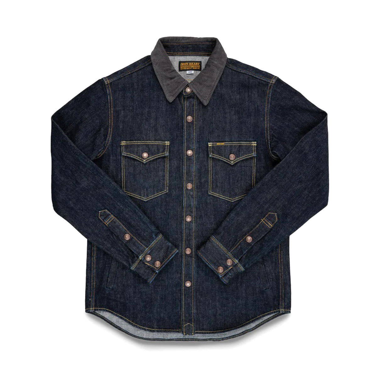 Iron Heart IHSH-427-IND 16oz Selvedge Denim CPO Shirt Indigo 