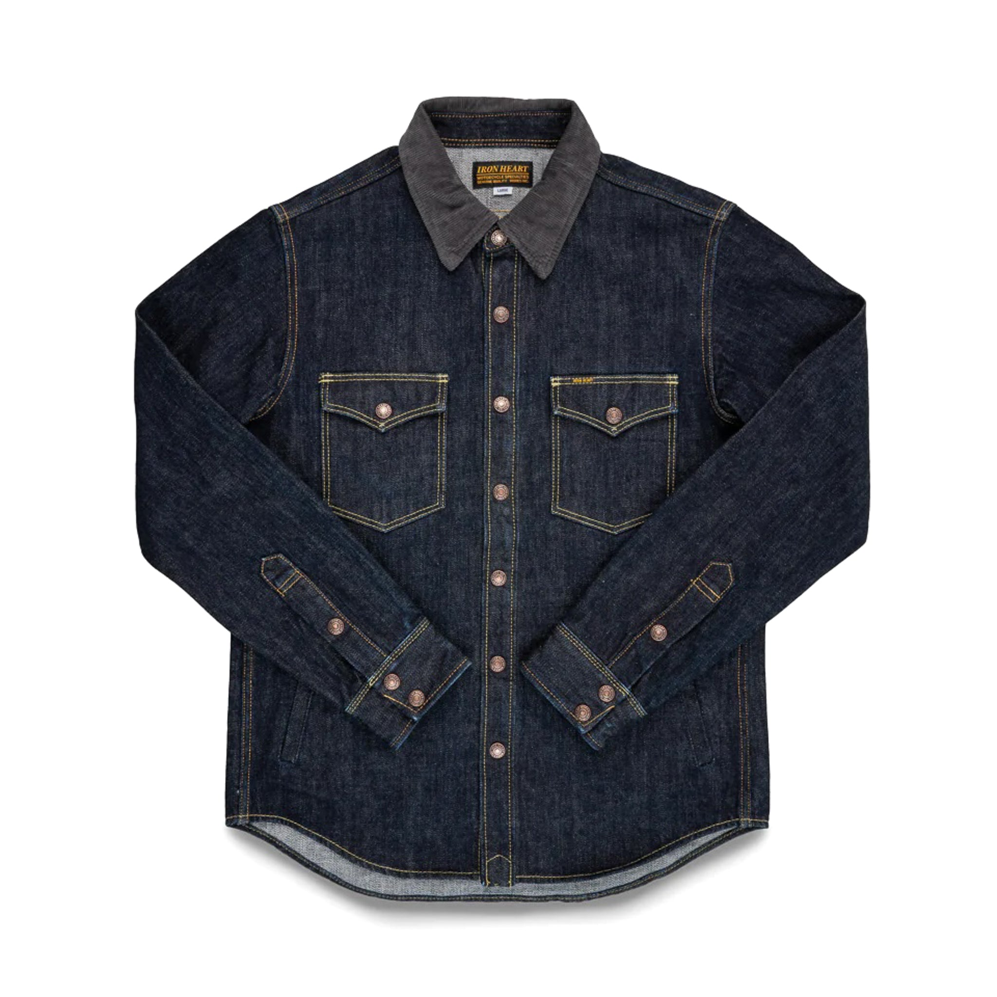 IHSH-427-IND 16oz Selvedge Denim CPO Shirt - Indigo