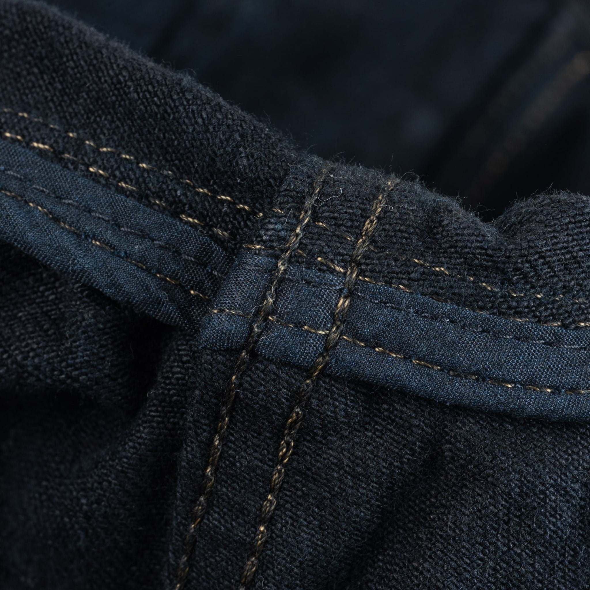 IHSH-293-OD 18oz Vintage Selvedge Denim CPO Shirt - Indigo Overdyed Black