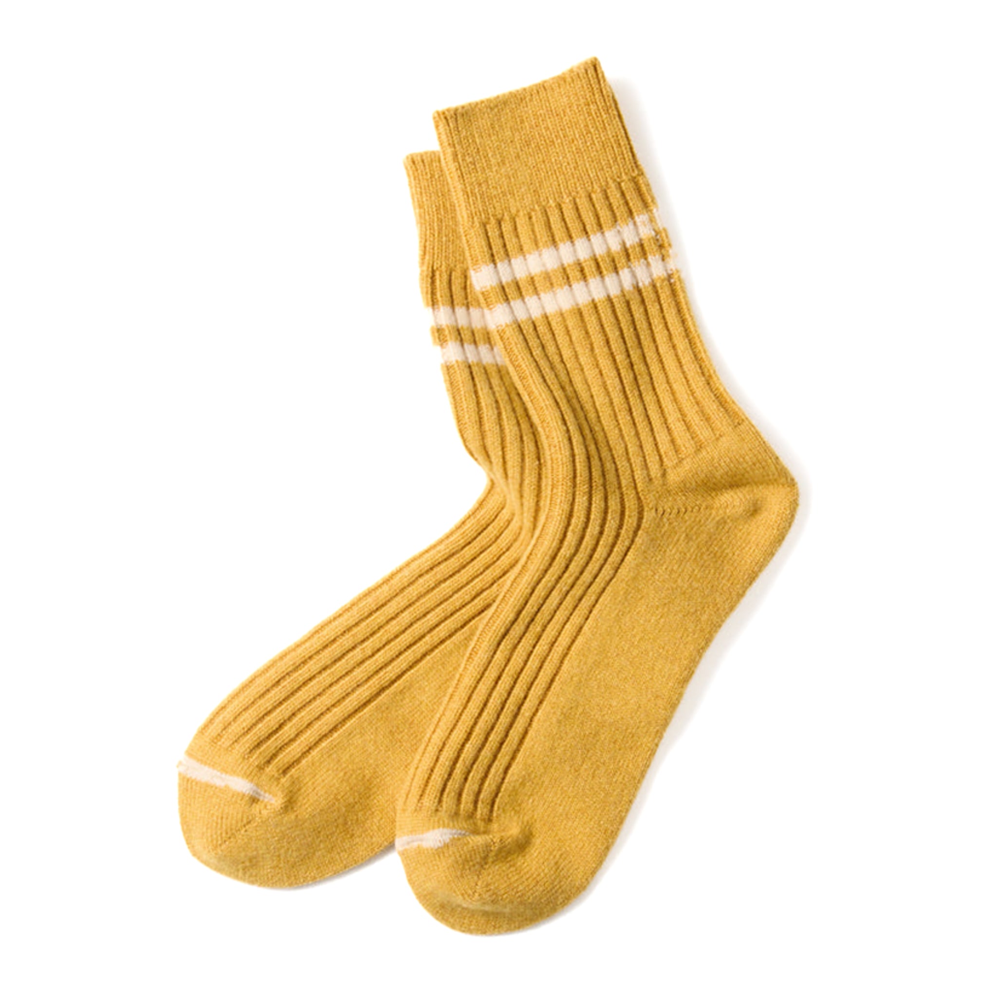 R1489 Merino Lambswool Stripe Socks - Yellow