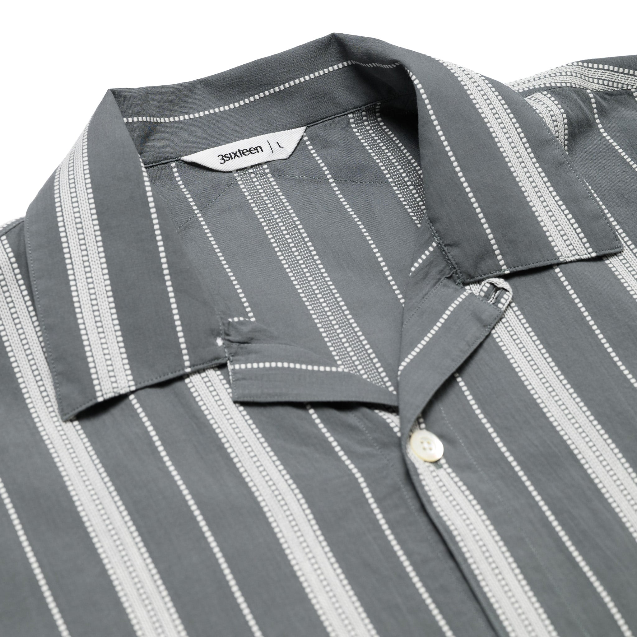 Cabana Shirt - Sage Ticking Stripe