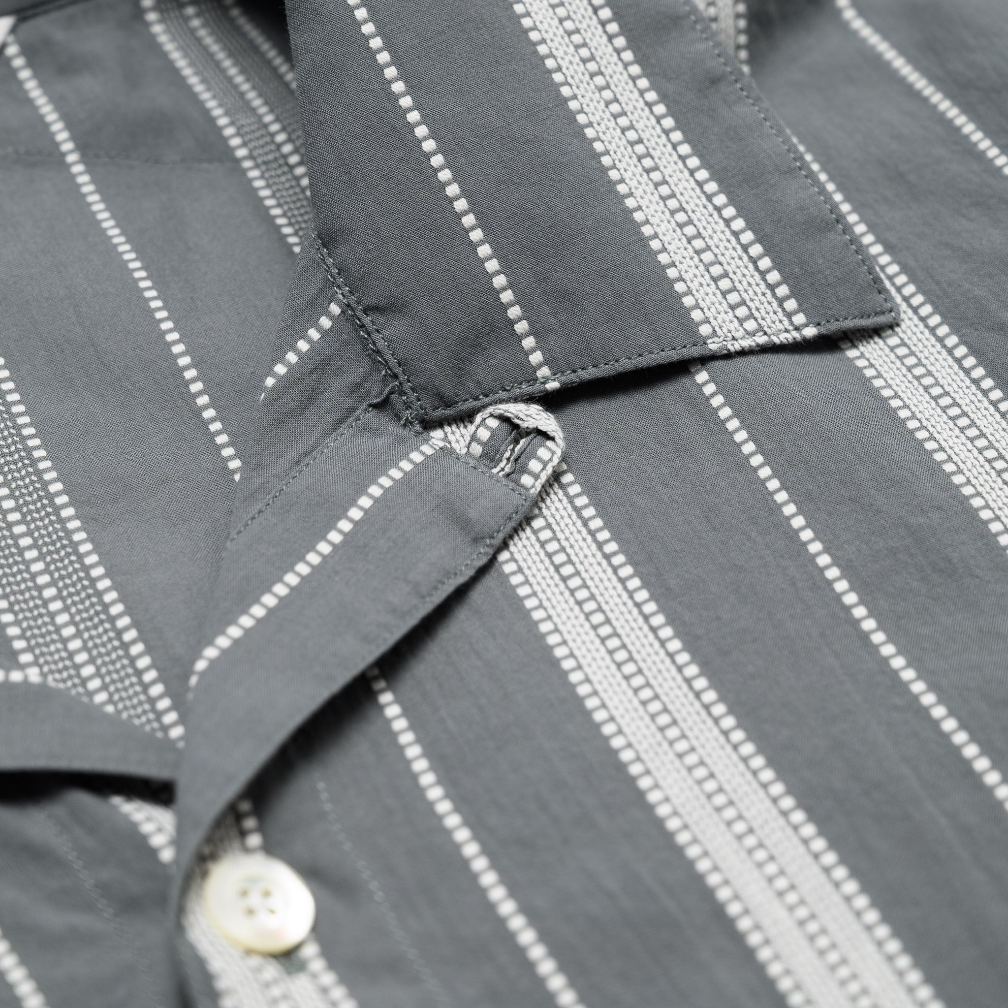 Cabana Shirt - Sage Ticking Stripe