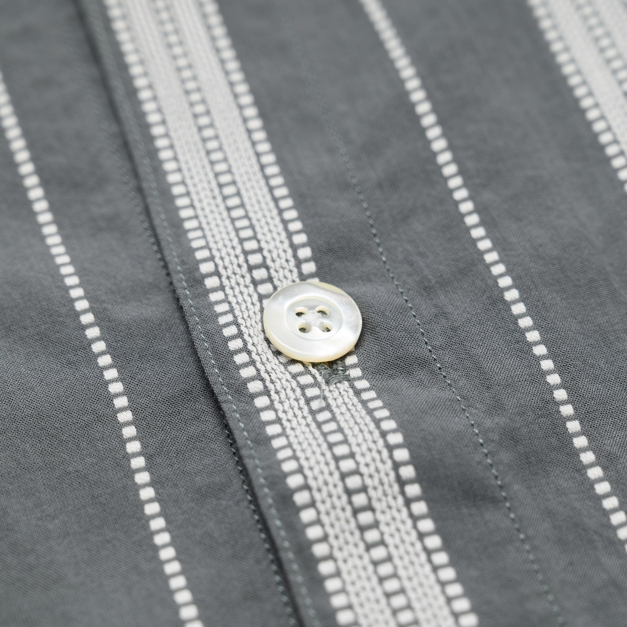 Cabana Shirt - Sage Ticking Stripe