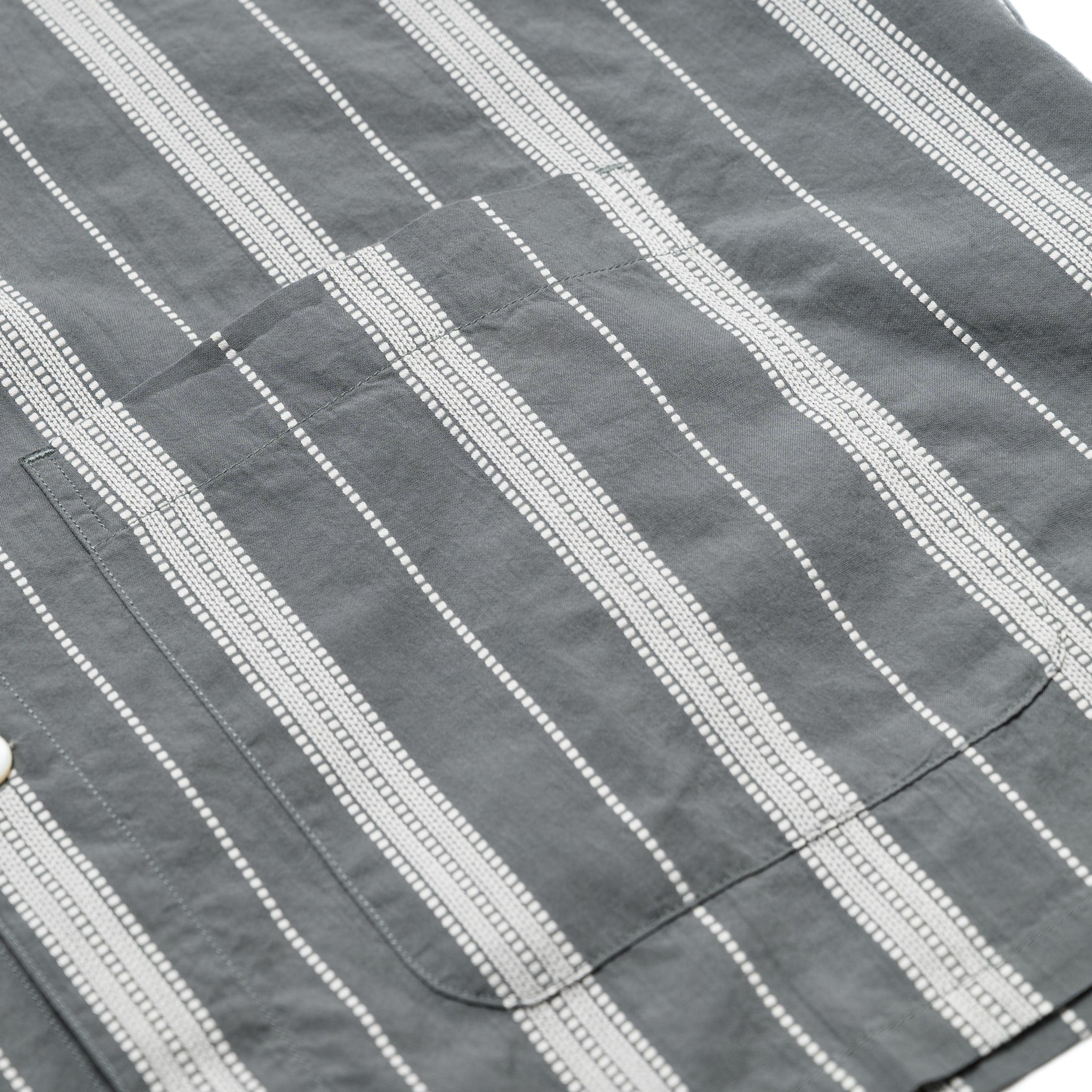 Cabana Shirt - Sage Ticking Stripe