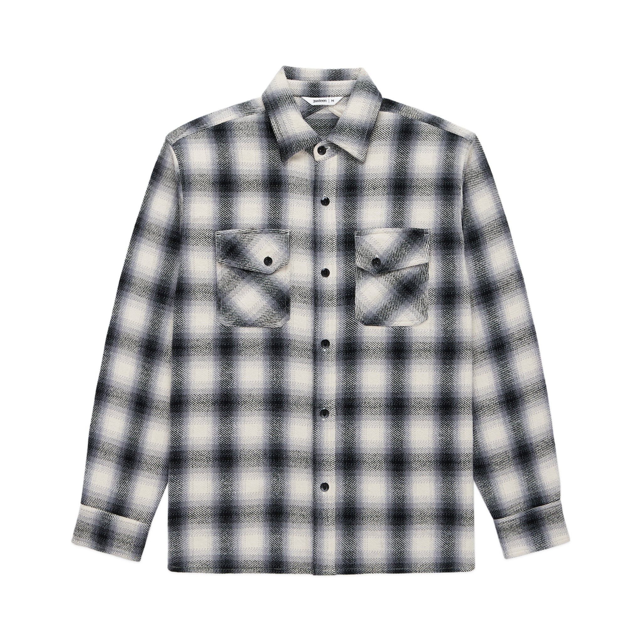 Crosscut Flannel - Cream/Black Plaid
