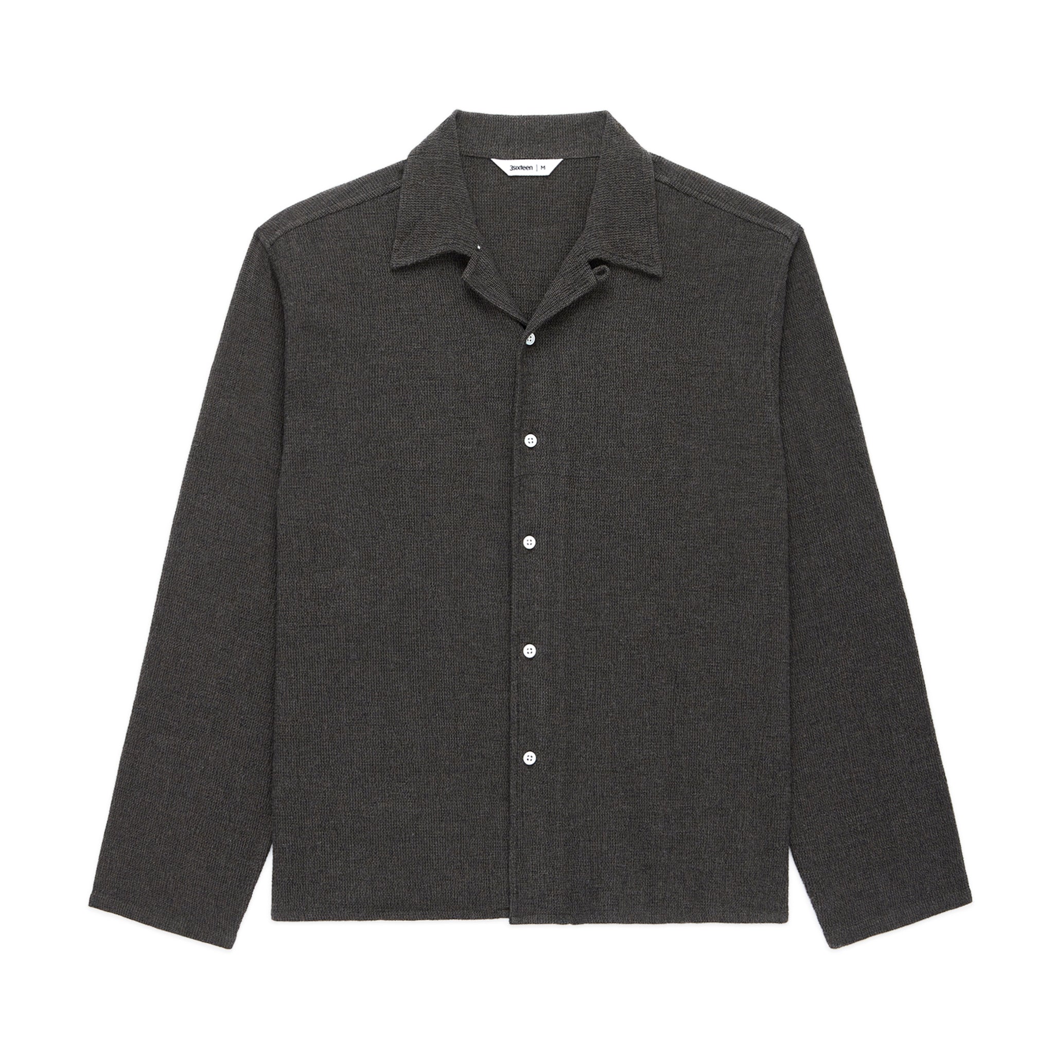 Loop Collar Shirt - Chocolate Marled