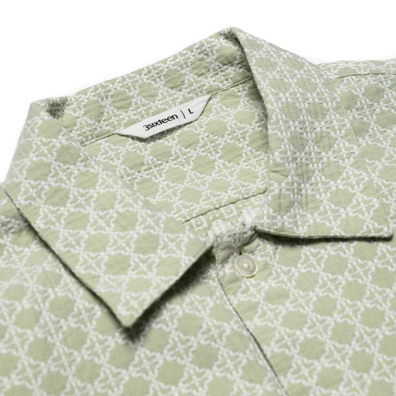 3sixteen Resort Shirt Seafoam Rattan Collar