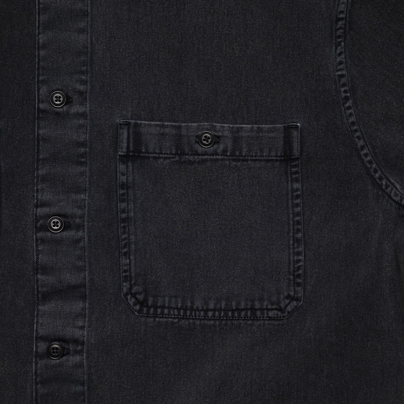3sixteen Short Sleeve Workshirt Black Stonewash Pocket
