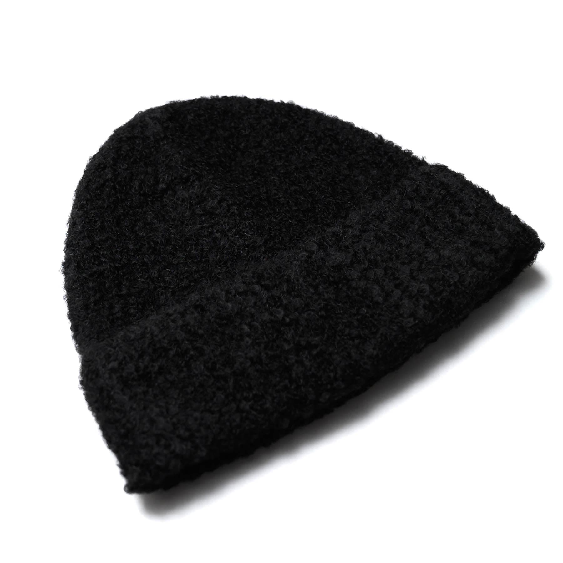 Watch Cap - Black Boucle Alpaca