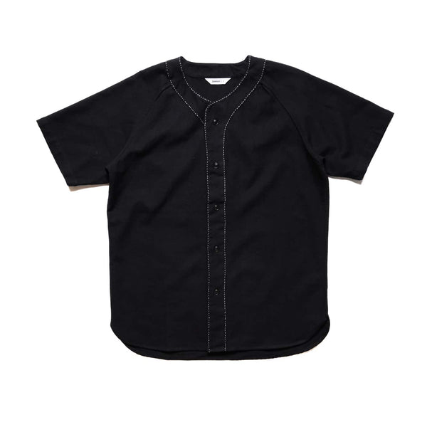 3sixteen Baseball Shirt Khadi Handstitch Black Front