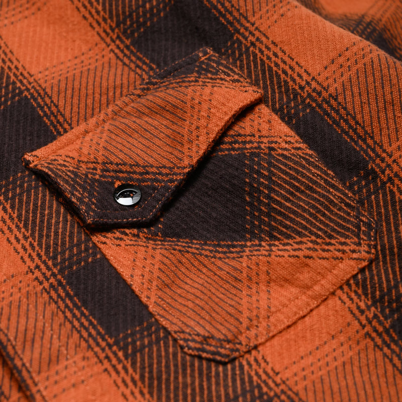 3sixteen Crosscut Flannel Rust Twill Plaid Pocket Detail
