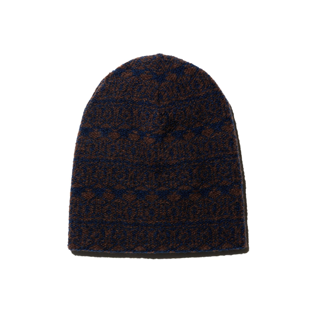 Beanie - Brown/Navy Horizontal Stripe Sweater Knit