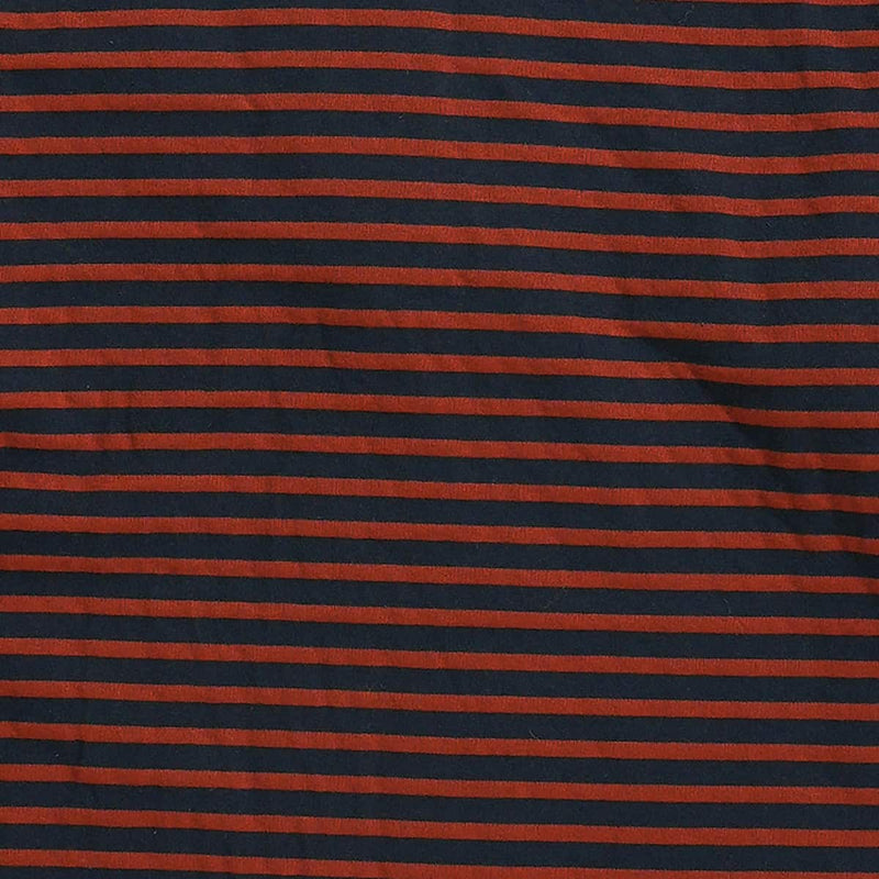 Engineered Garments Zip Mock Neck Brown/Navy PC Stripe Jersey Fabric Details