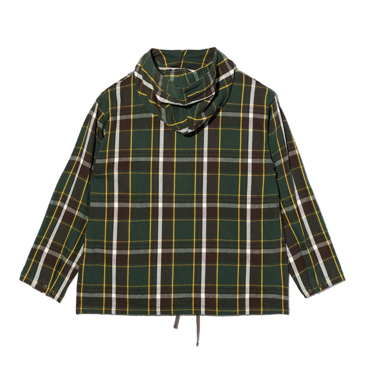 Cagoule Shirt - Olive/Brown Cotton Heavy Twill Plaid