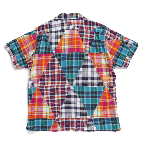 Engineered Garments Camp Shirt Multi Color Triangle Patchwork Madras Rear