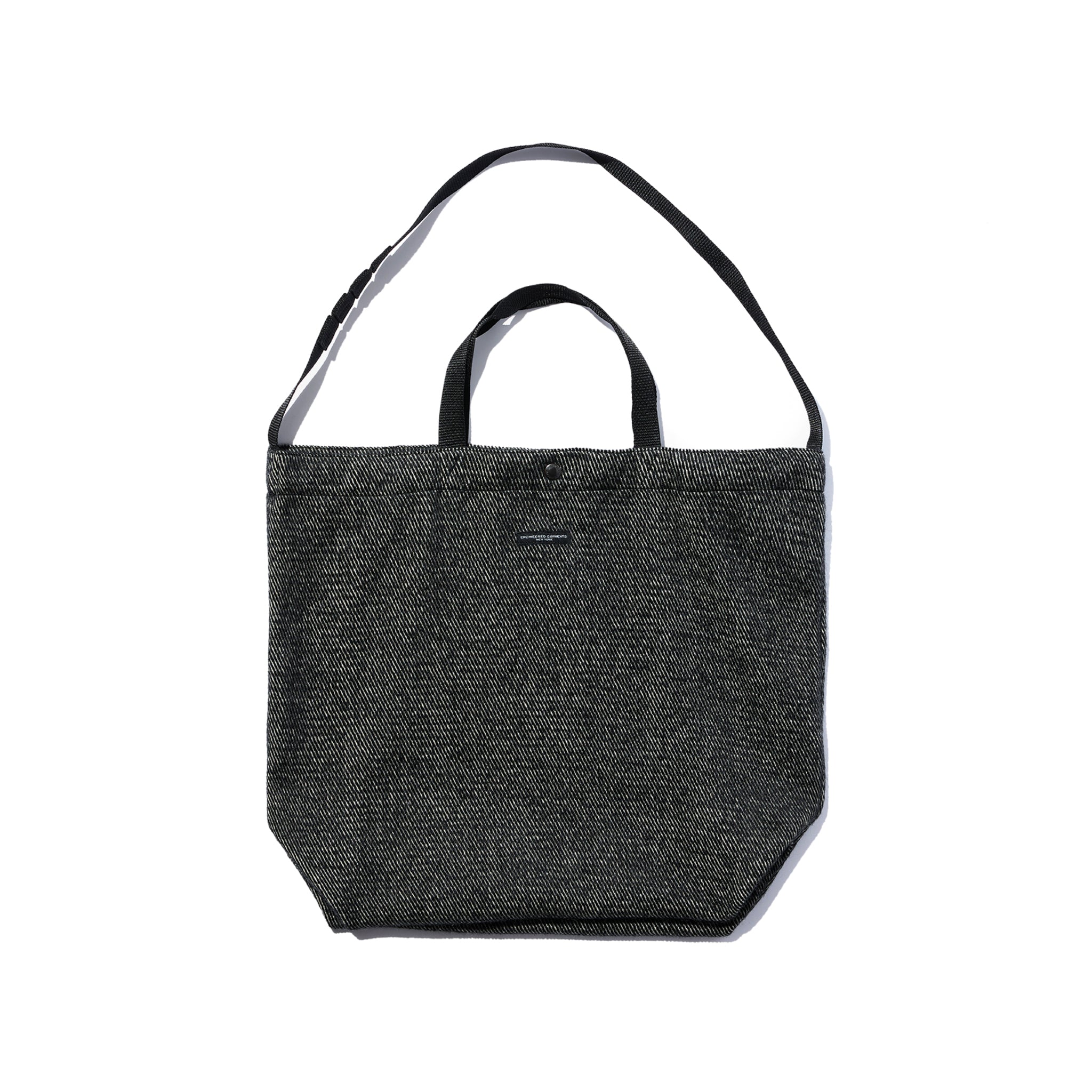 Carry All Tote - Black Wool Shaggy Twill