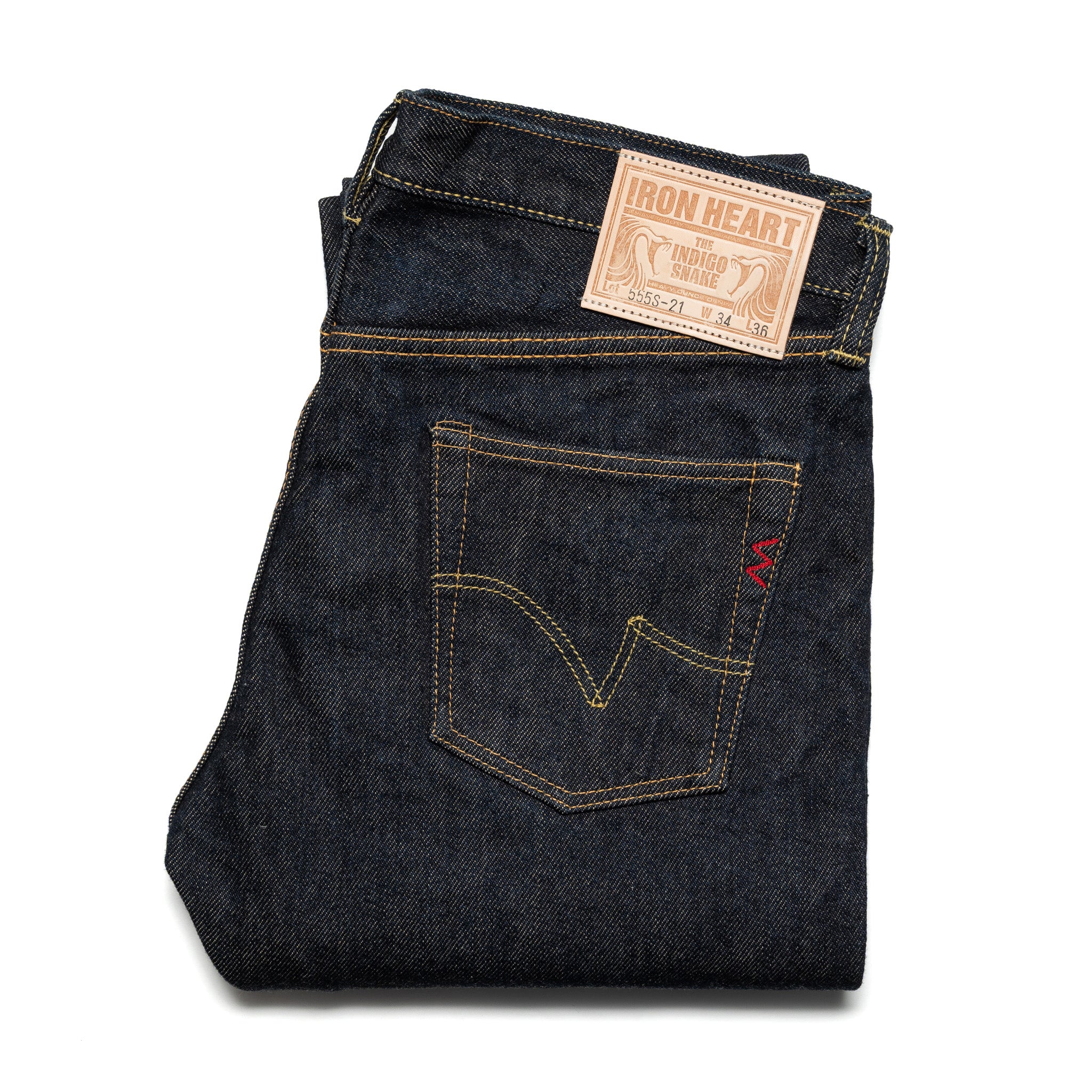 IH-555S-21 21oz Selvedge Denim Slim Cut Jeans - Indigo