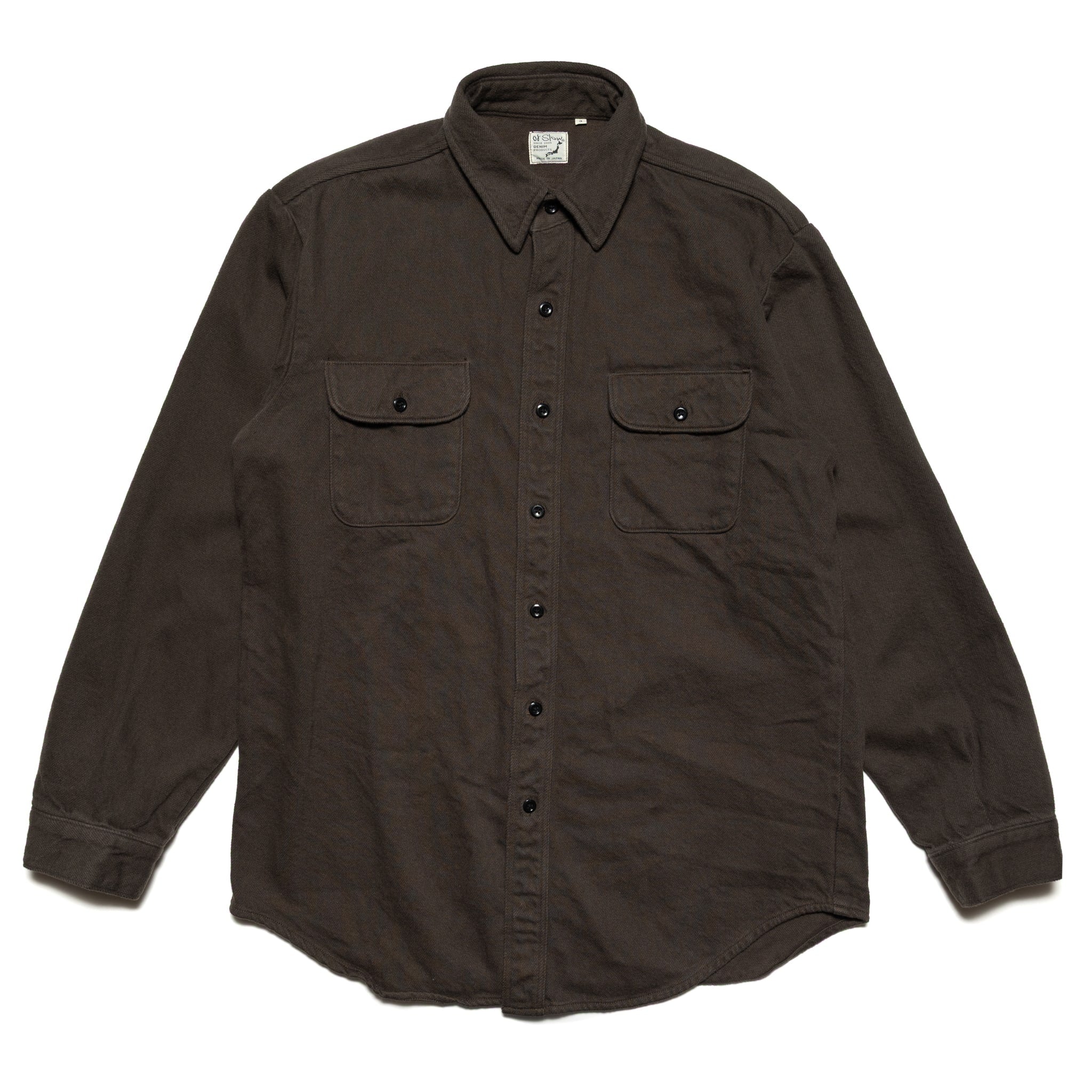 OC Relax Fit Heavyweight Flannel Shirt - Coffee Brown